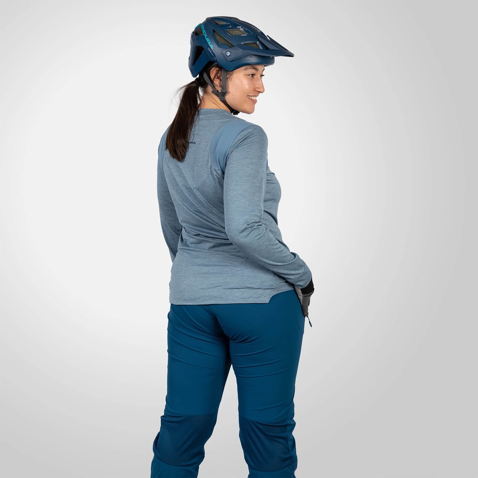Women's SingleTrack L/S Jersey - Blue steel - XL