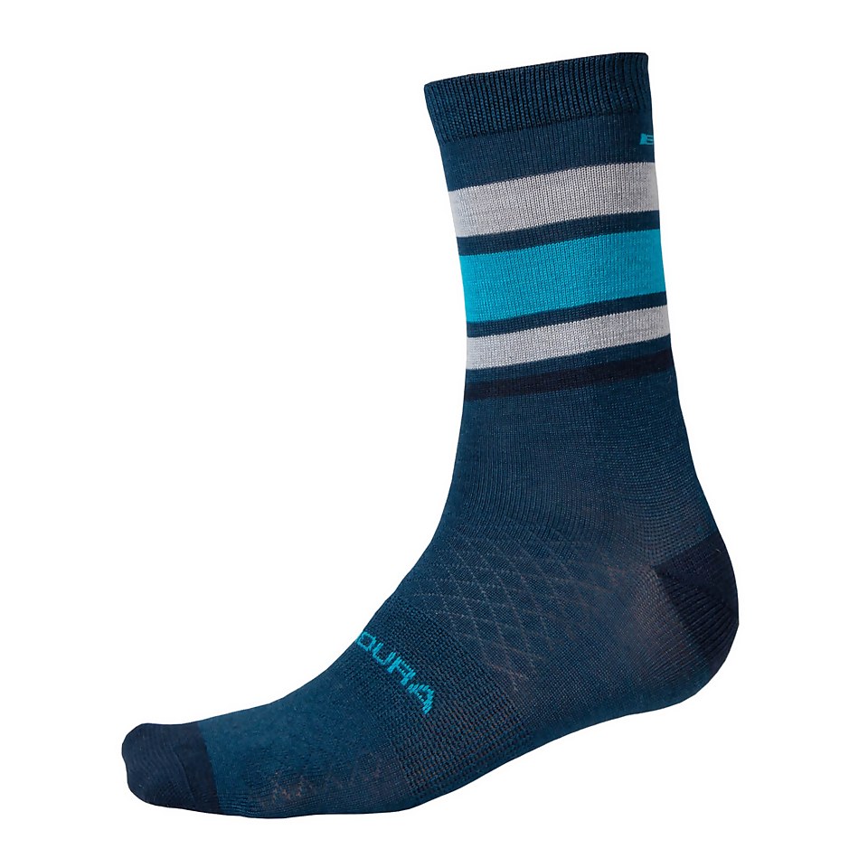 BaaBaa Merino Stripe Sock - Blueberry - S-M