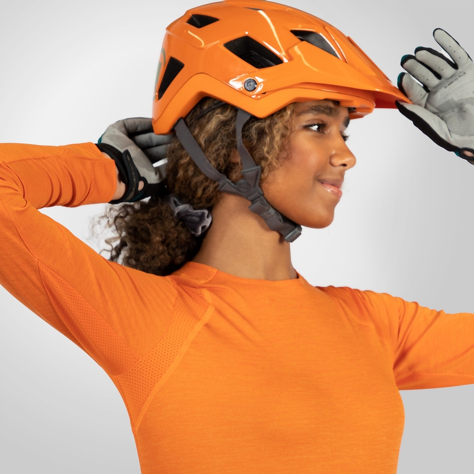 Women's SingleTrack L/S Jersey - Mango - XXL