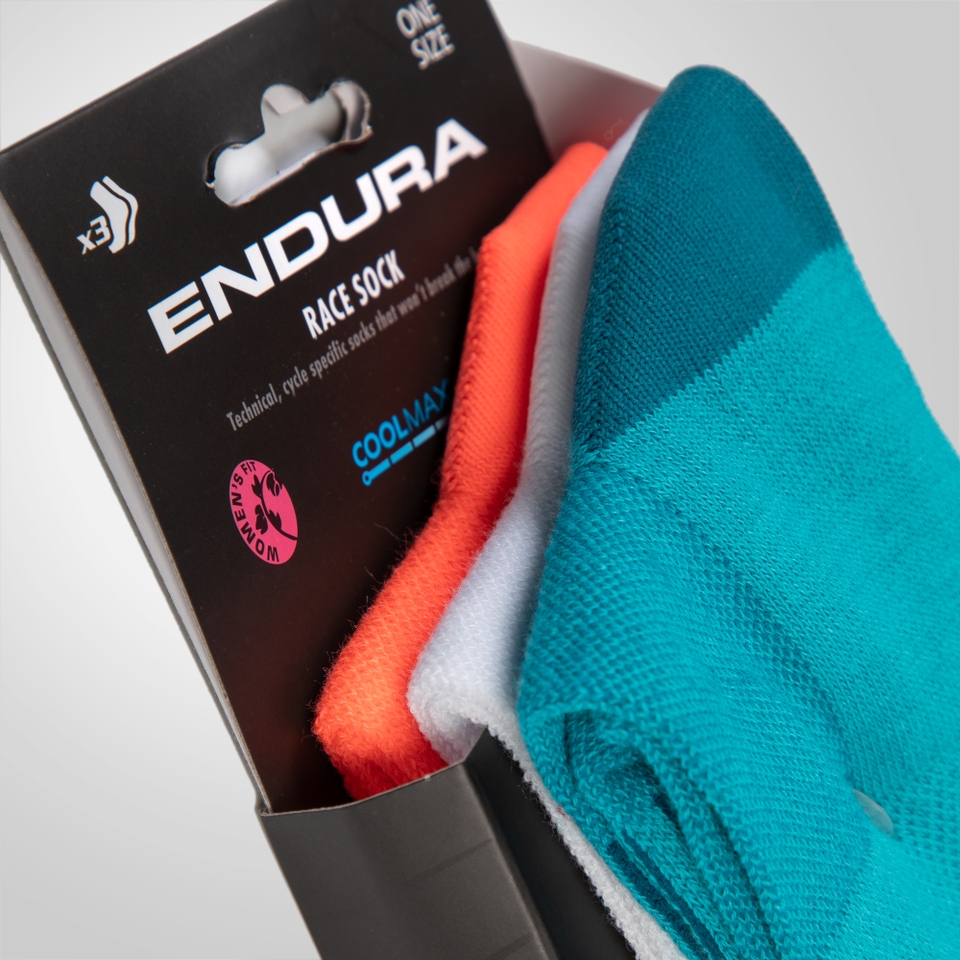 Women's Coolmax® Race Sock (Triple Pack) - Pacific Blue - One Size