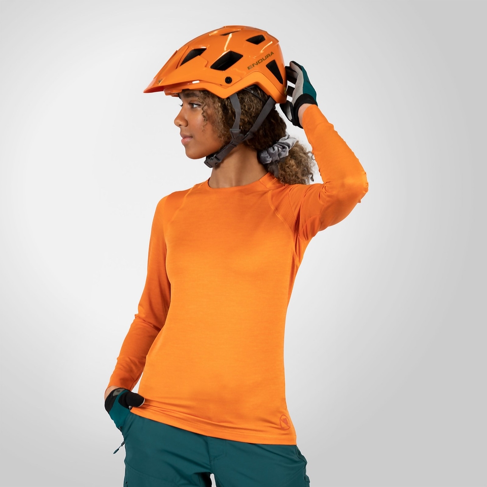Women's SingleTrack L/S Jersey - Mango - XXL