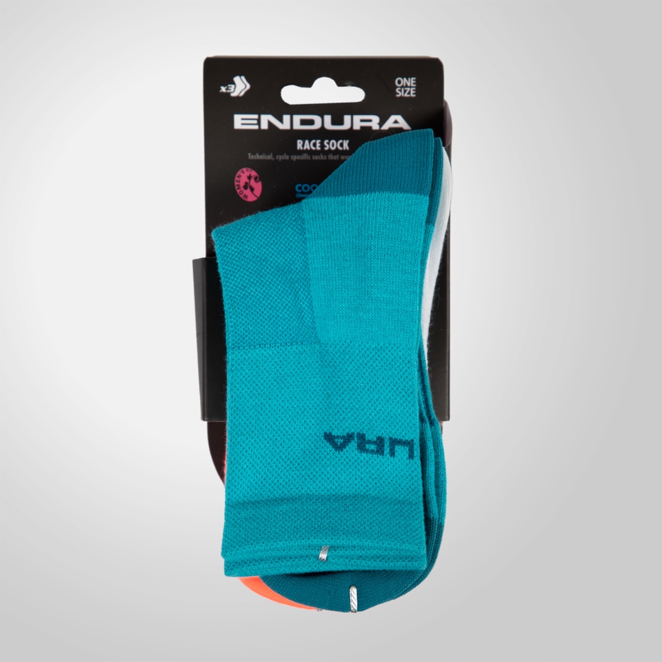 Women's Coolmax® Race Sock (Triple Pack) - Pacific Blue - One Size