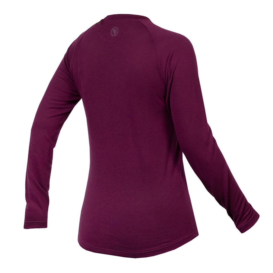Women's BaaBaa Blend L/S Baselayer - Aubergine - XL