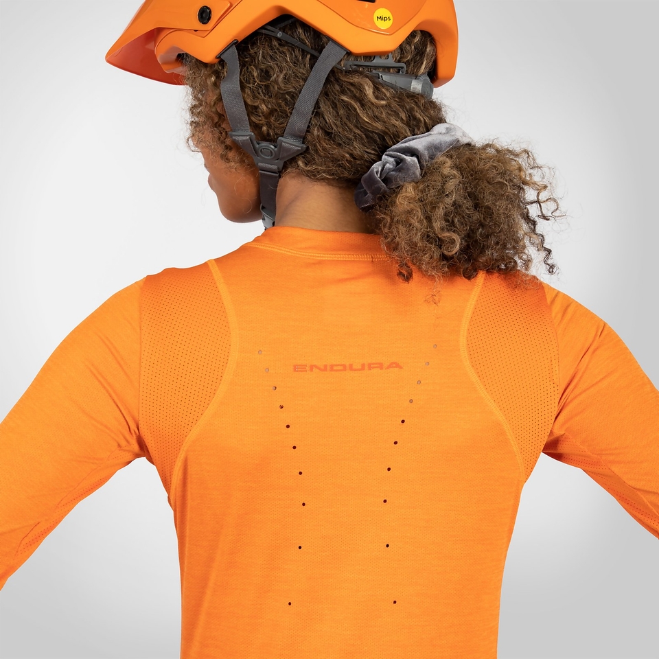 Women's SingleTrack L/S Jersey - Mango - XXL