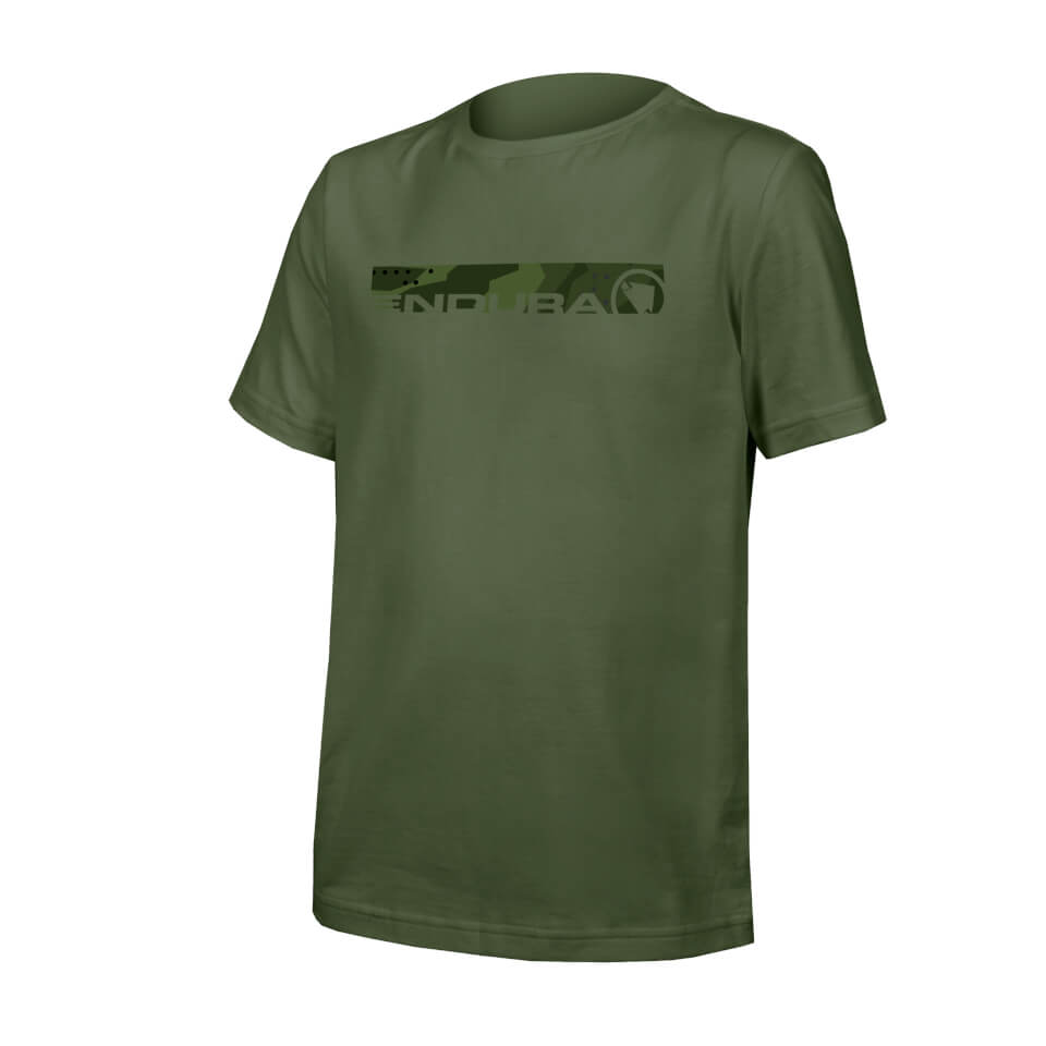Kid's One Clan Organic Tee Camo - Olive Green - 9-10yrs