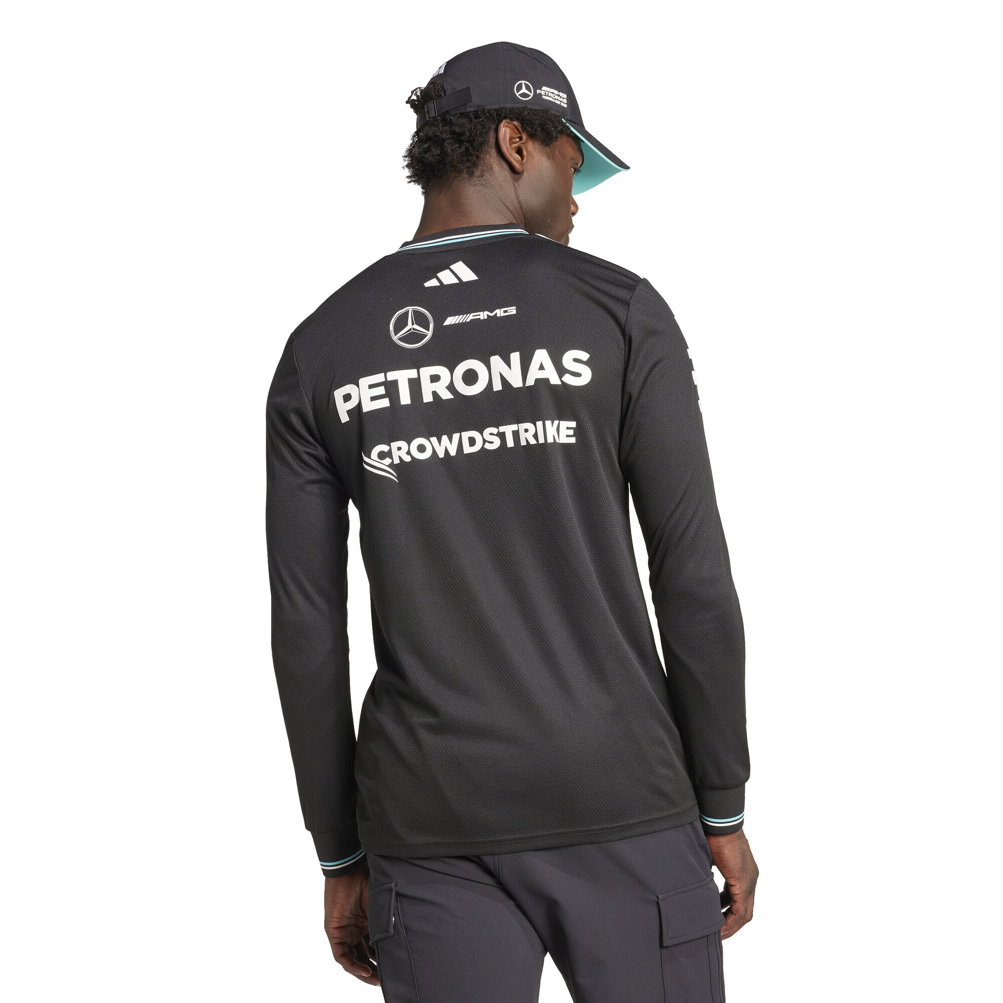 Mercedes AMG Petronas adidas Authentic Team Driver Long Sleeve T-Shirt - Black