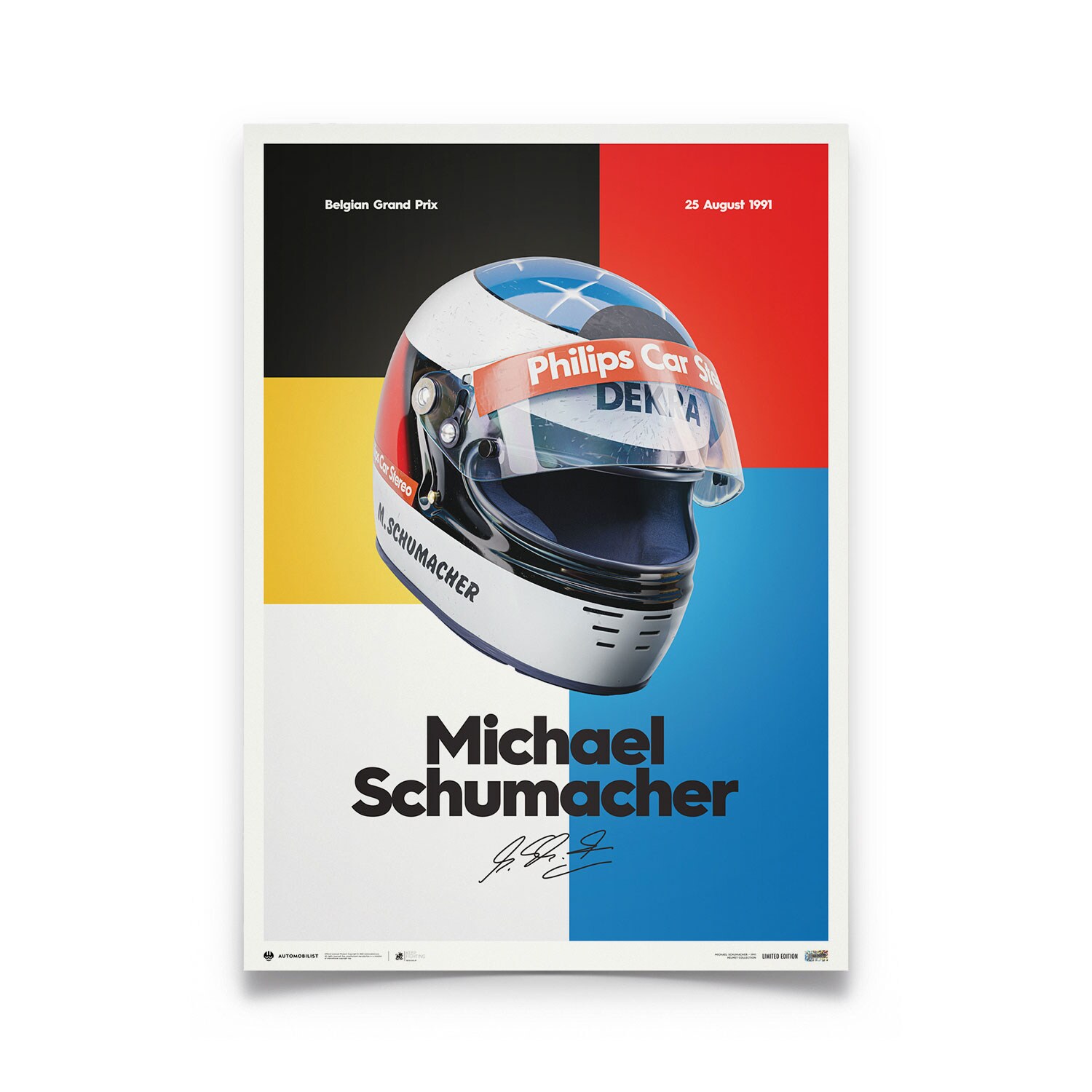 Michael Schumacher 1991 Helmet Limited Edition Poster