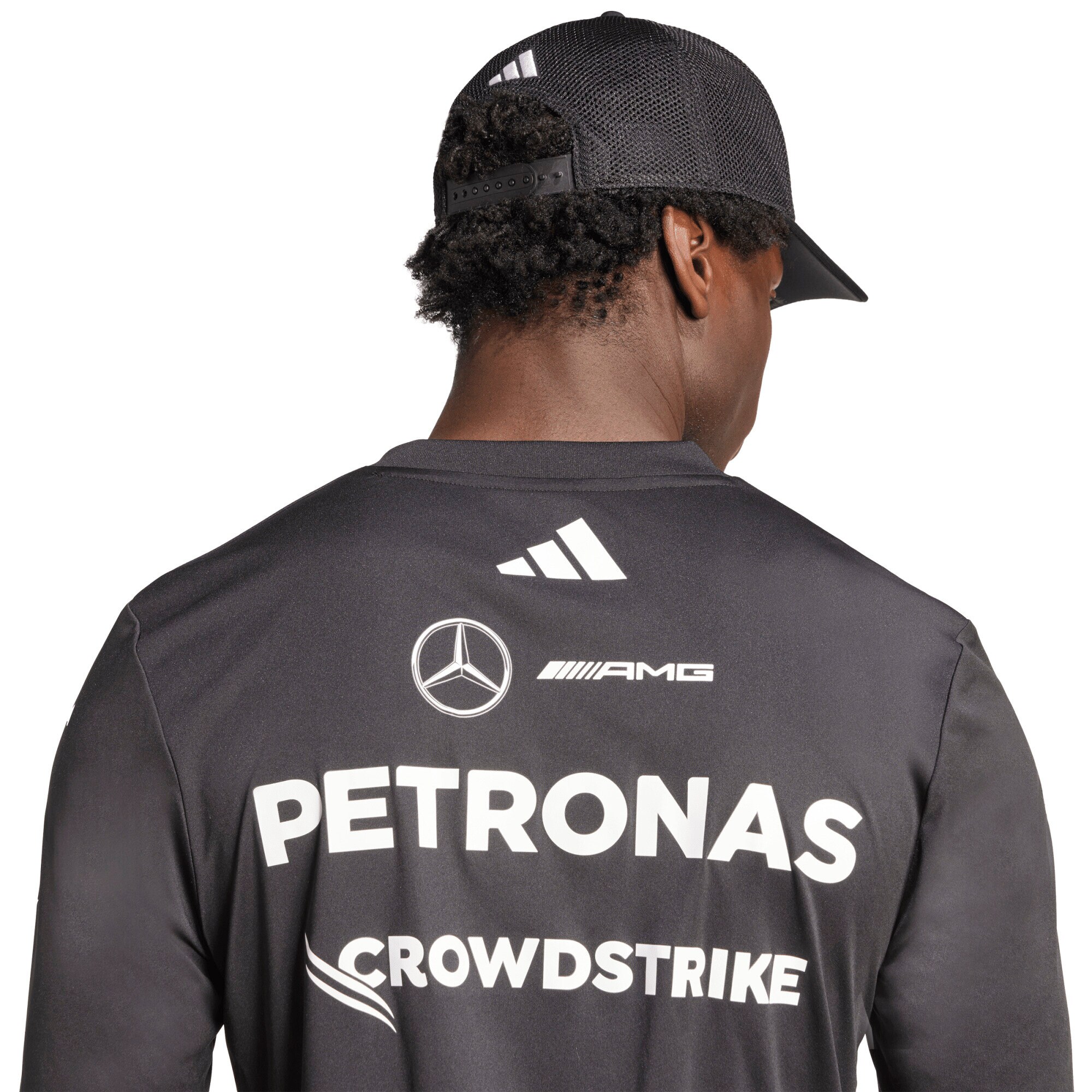 Mercedes AMG Petronas adidas F1 2025 Team Long Sleeve Driver T-Shirt - Black