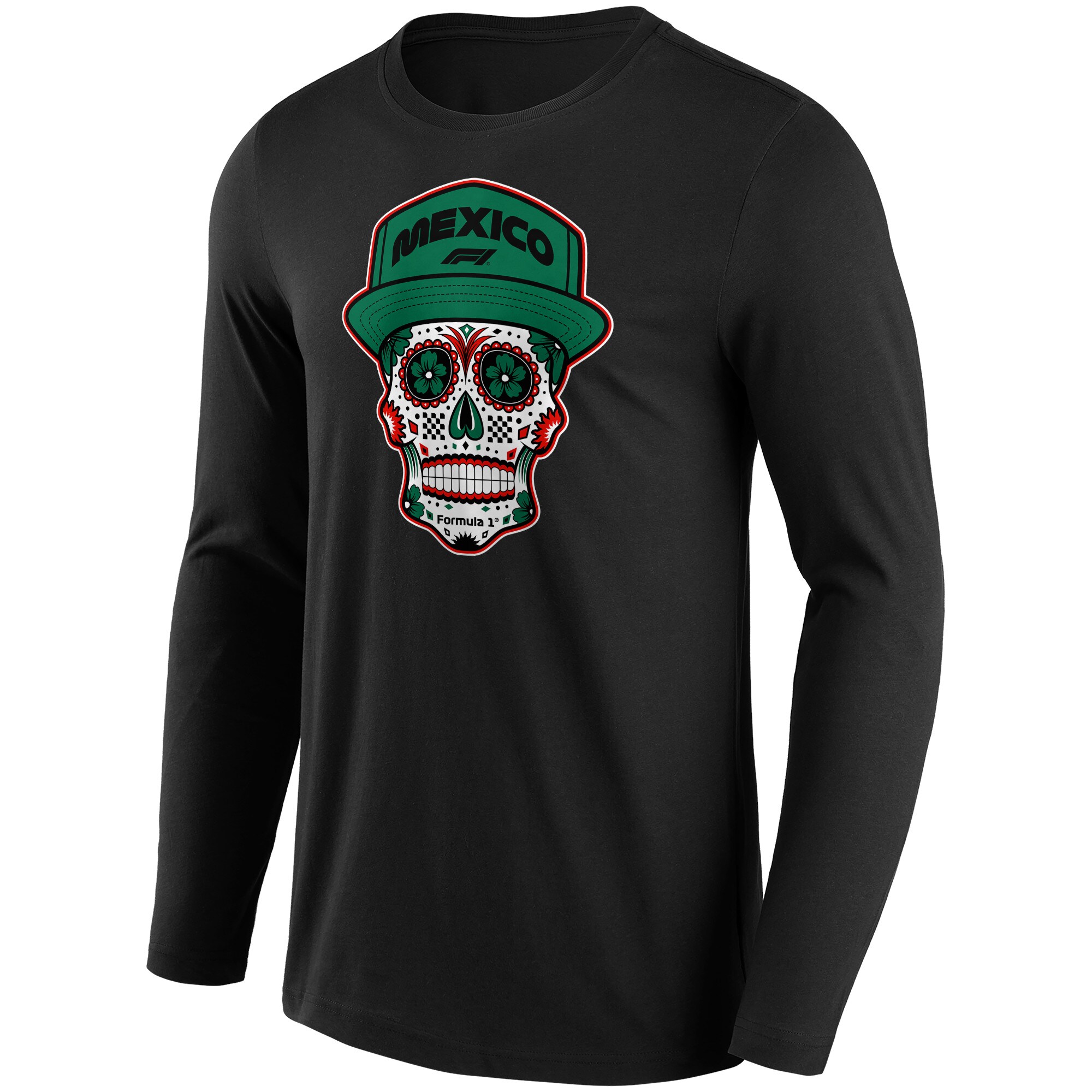 Formula 1 Mexico Skull Graphic Long Sleeve T-Shirt