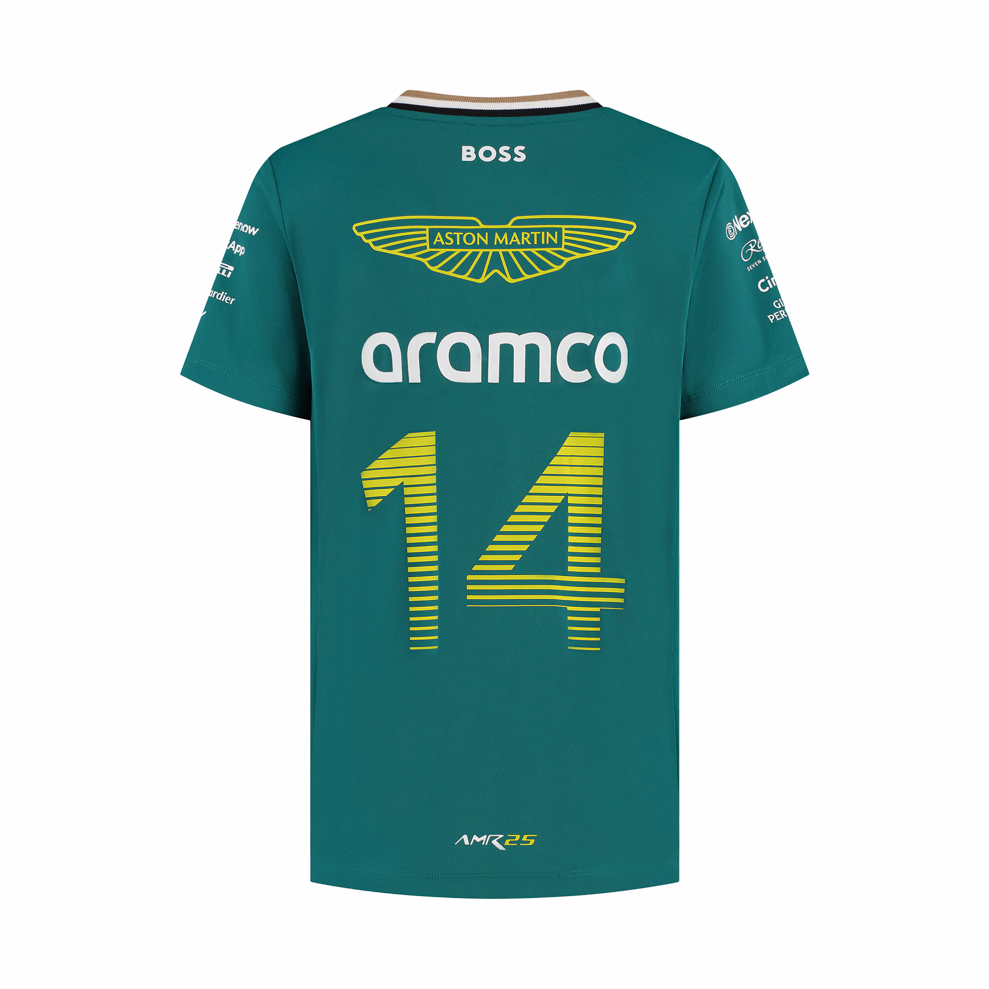 Aston Martin Aramco Cognizant F1 2025 Fernando Alonso Team Driver T-Shirt - Kids