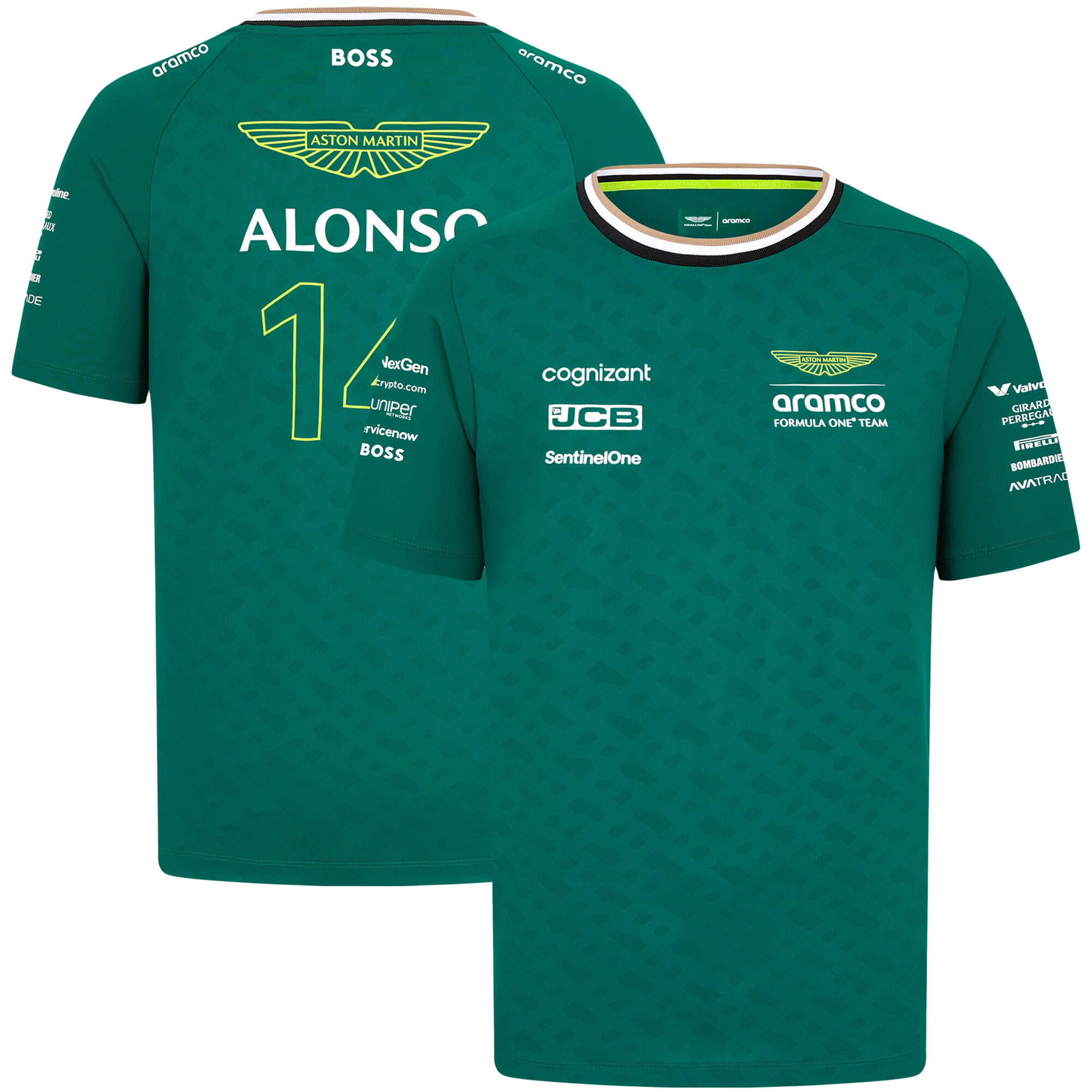 Aston Martin Aramco F1 2024 Fernando Alonso Team Driver T-Shirt - Kids