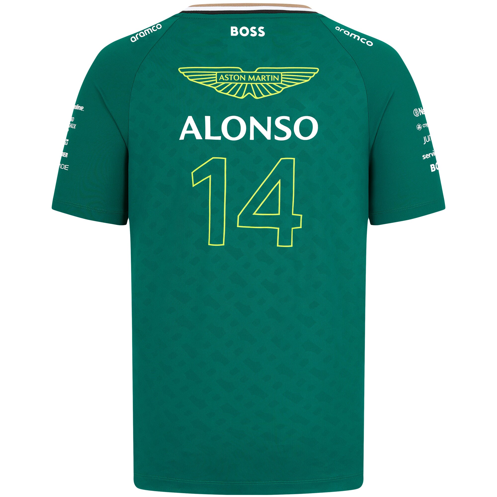 Aston Martin Aramco F1 2024 Fernando Alonso Team Driver T-Shirt - Kids