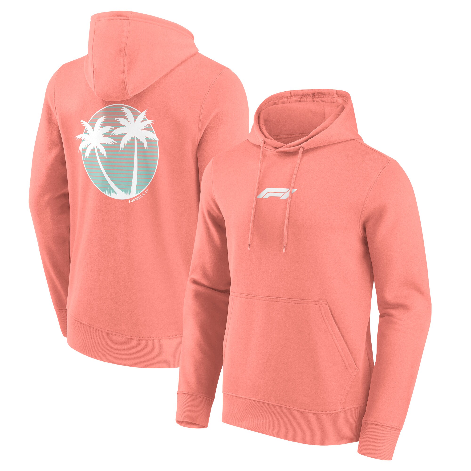 Formula 1 Beach Club Print Hoodie - Coral