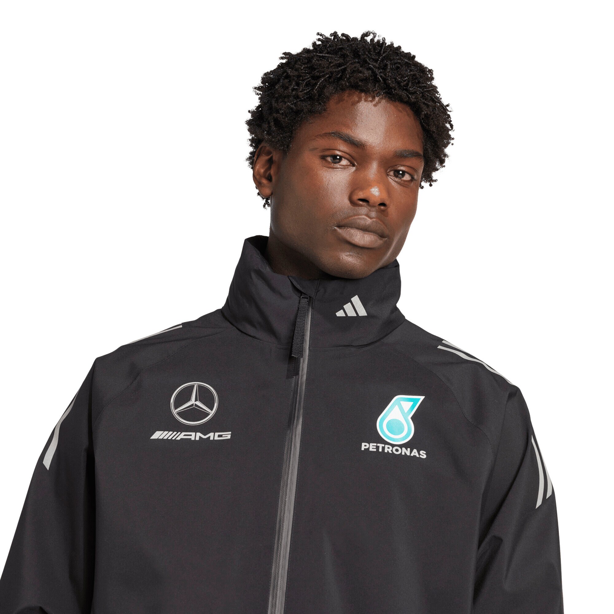 Mercedes AMG Petronas adidas F1 Team Mechanics Rain Jacket - Black