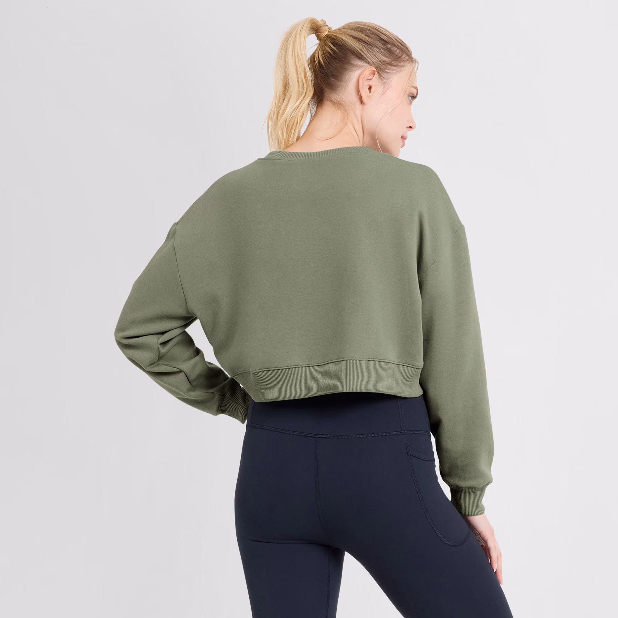 Formula 1 Elevated Gym Crew Sweatshirt - Pale Olive - Womens
