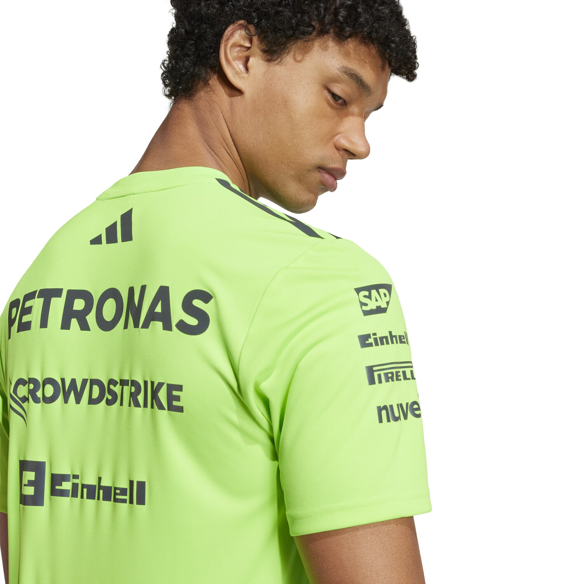 Mercedes AMG Petronas adidas F1 2025 Team Set Up T-Shirt - Lime