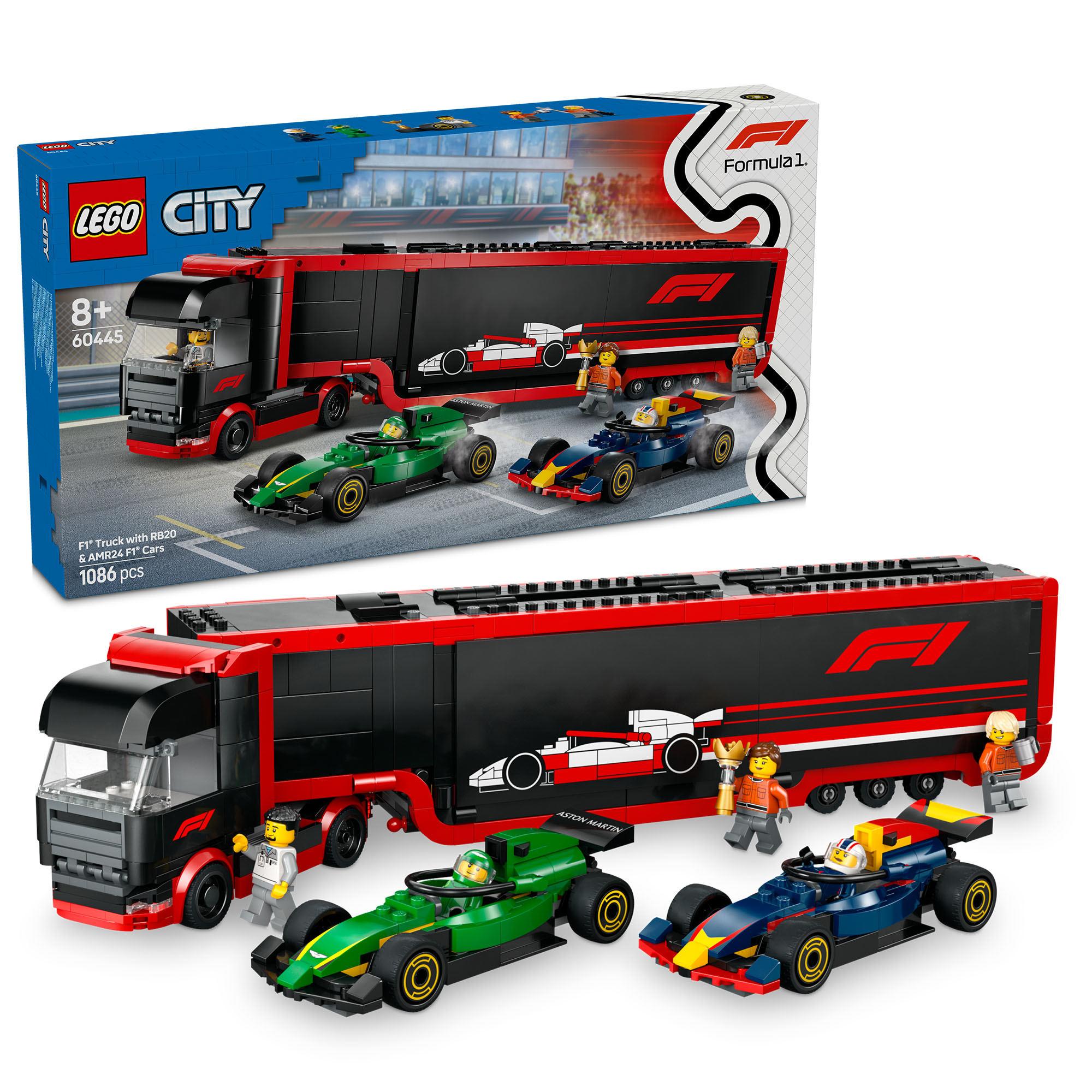 F1® LEGO® Truck with RB20 & AMR24 F1® Cars