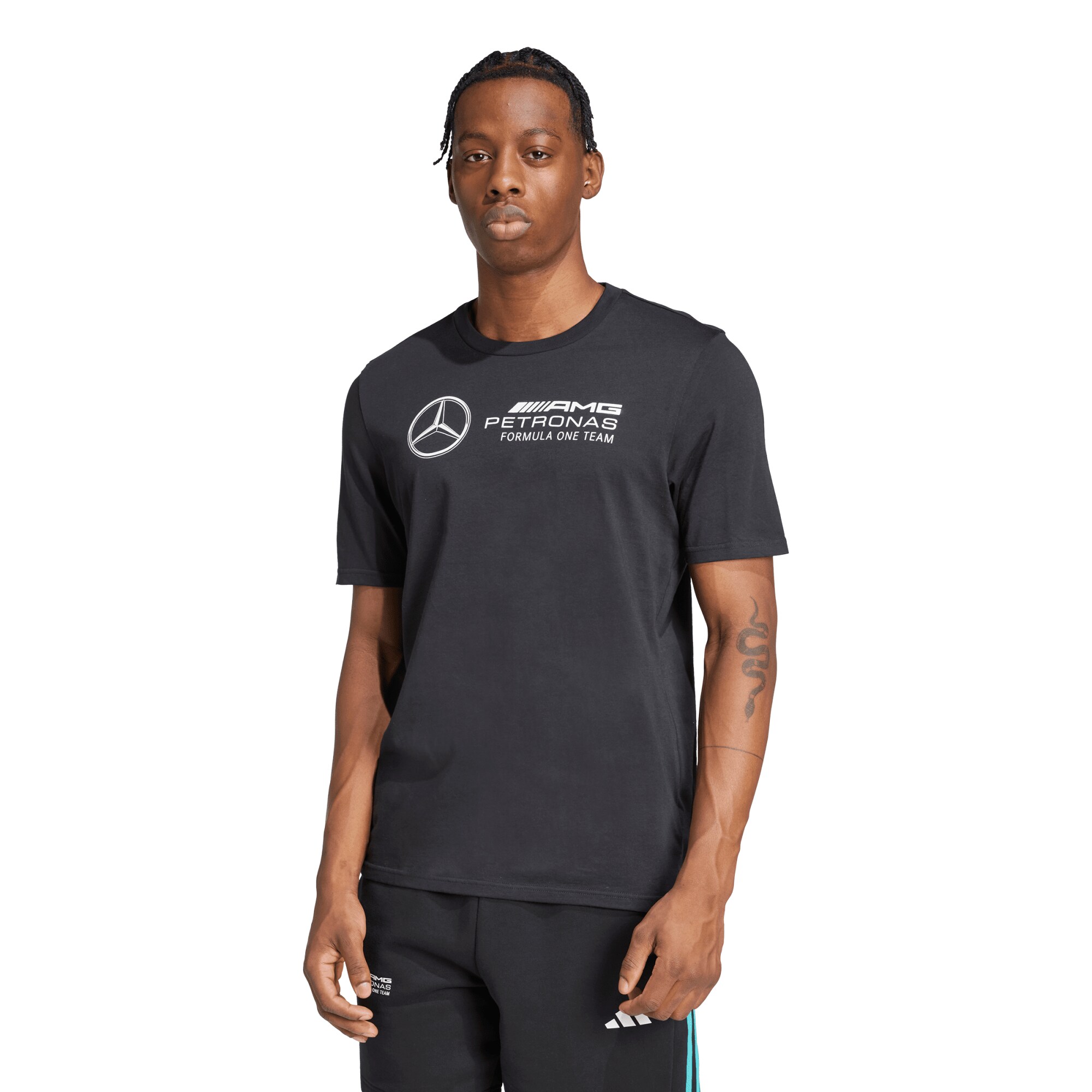 Mercedes AMG Petronas adidas F1 Small Logo T-Shirt - Black