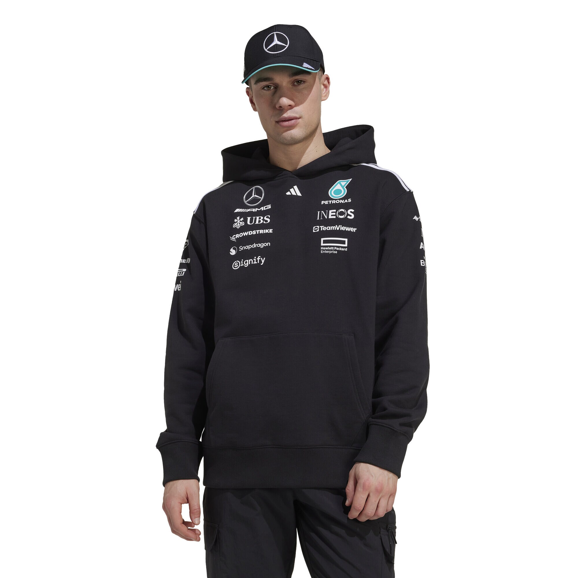 Mercedes AMG Petronas adidas F1 2025 Team Hoodie - Black
