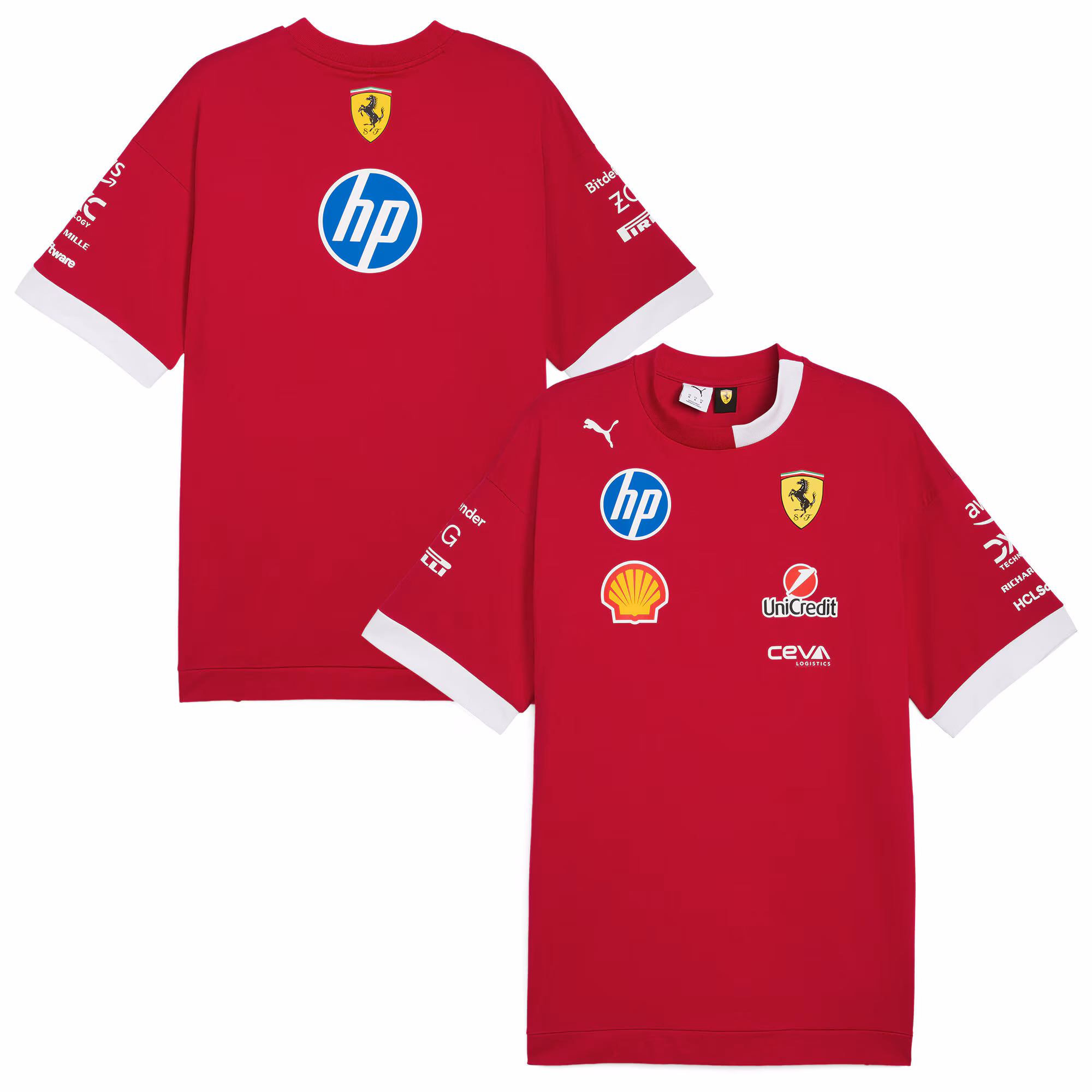 Scuderia Ferrari 2025 Drivers Oversized T-Shirt - Red