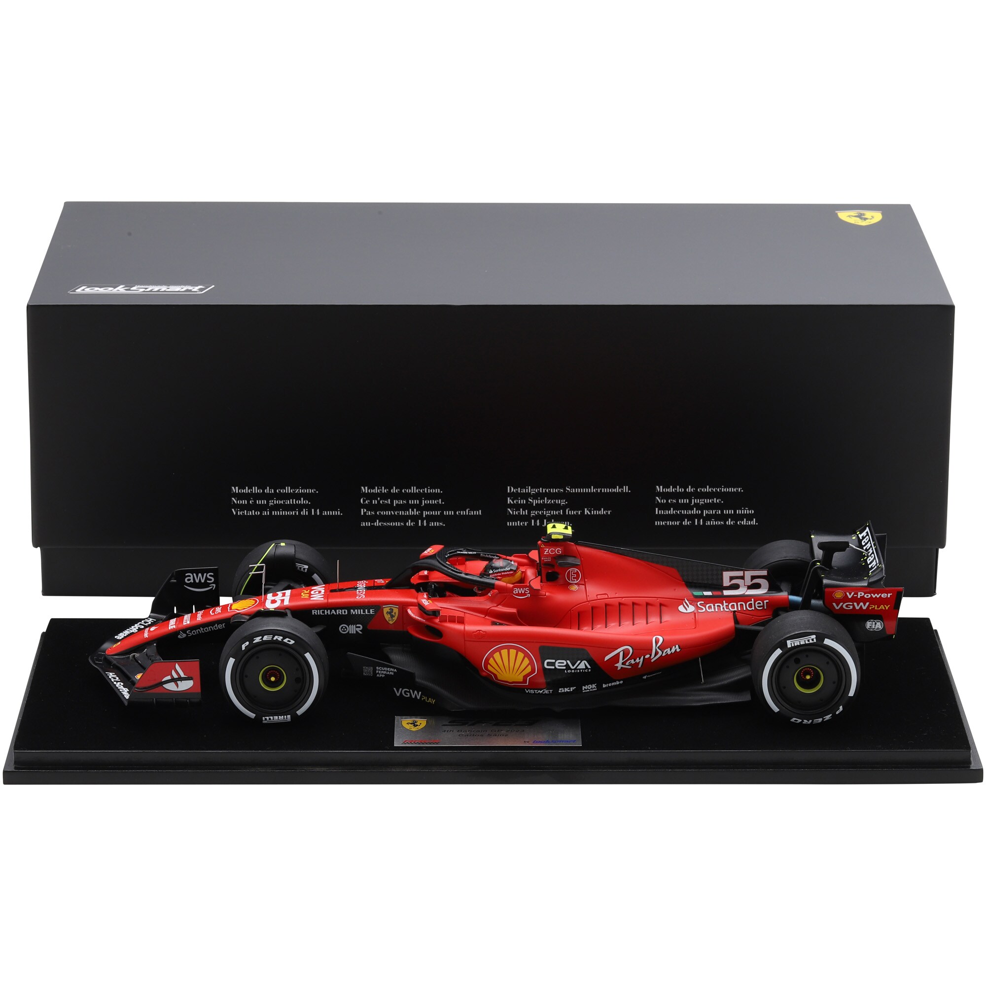 Scuderai Ferrari SF23 No.55 Bahrain GP 4th Place - Carlos Sainz 1:18 LookSmart Model