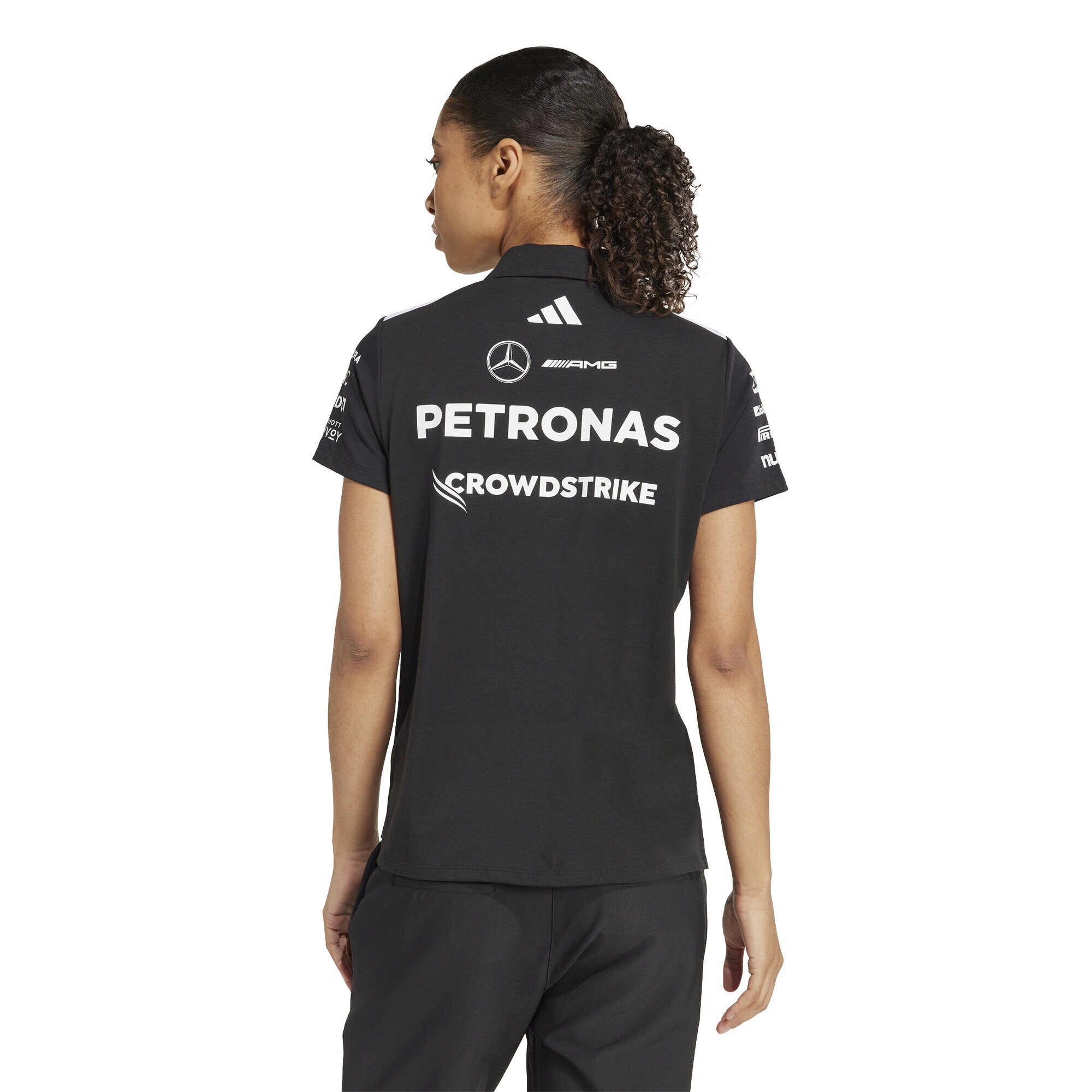 Mercedes AMG Petronas adidas F1 2025 Team Polo - Black - Womens
