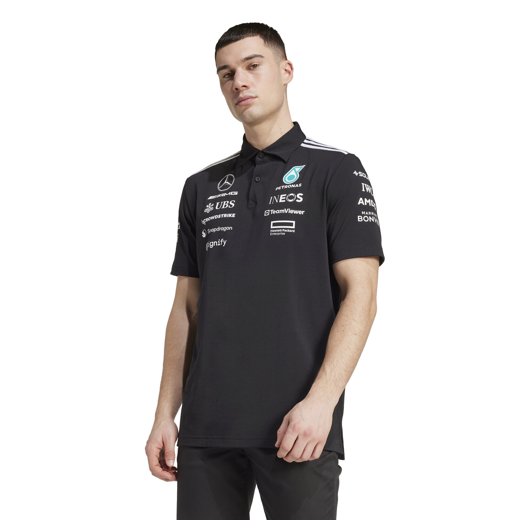 Mercedes AMG Petronas adidas F1 2025 Team Polo - Black