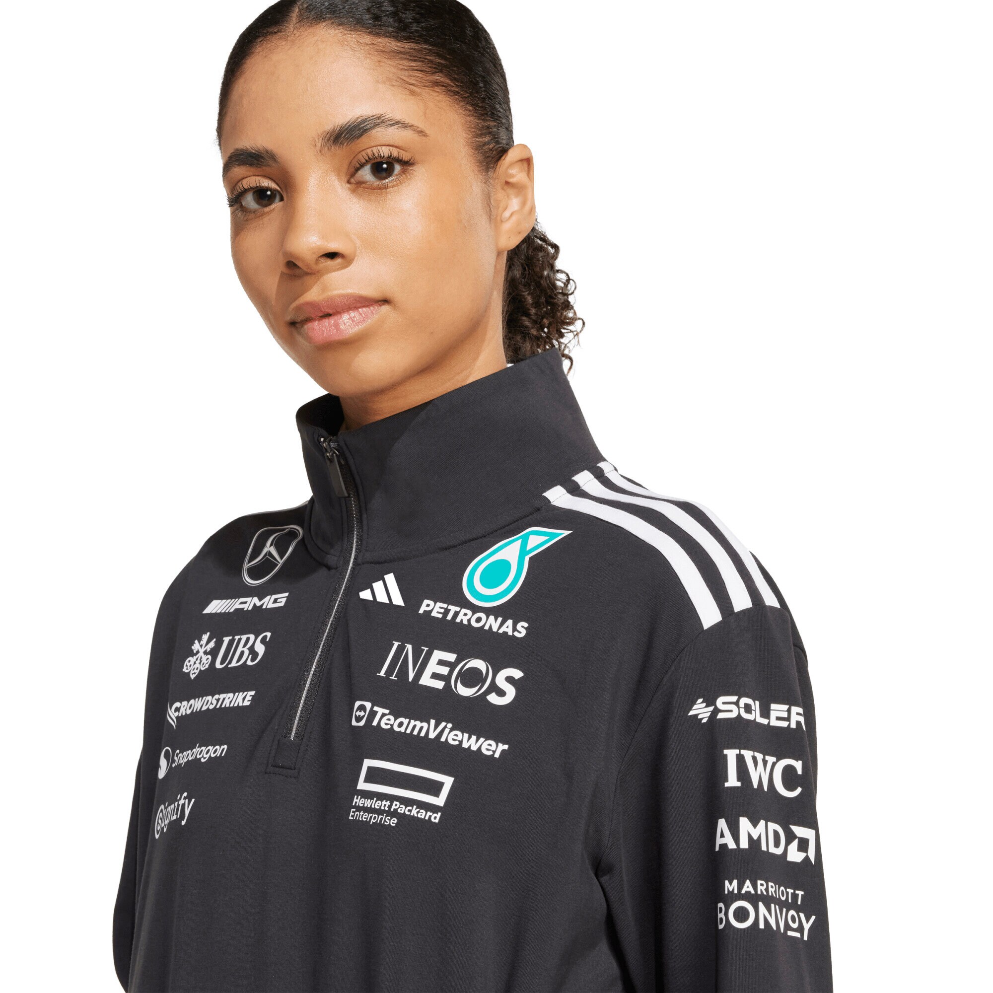 Mercedes AMG Petronas adidas F1 2025 Team 1/4 Zip - Black - Womens