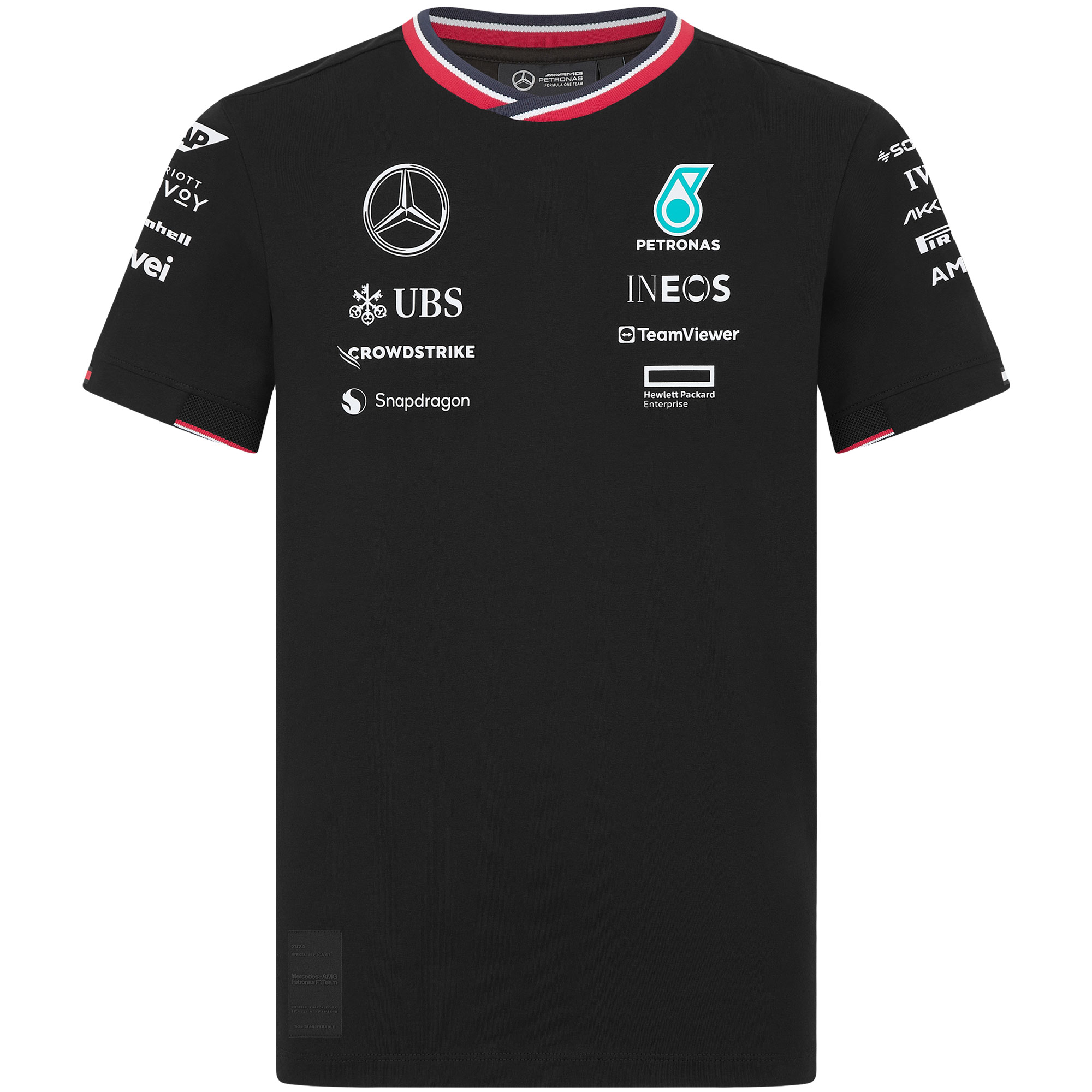 Mercedes AMG Petronas F1 2024 Team Driver T-Shirt - Black - Kids