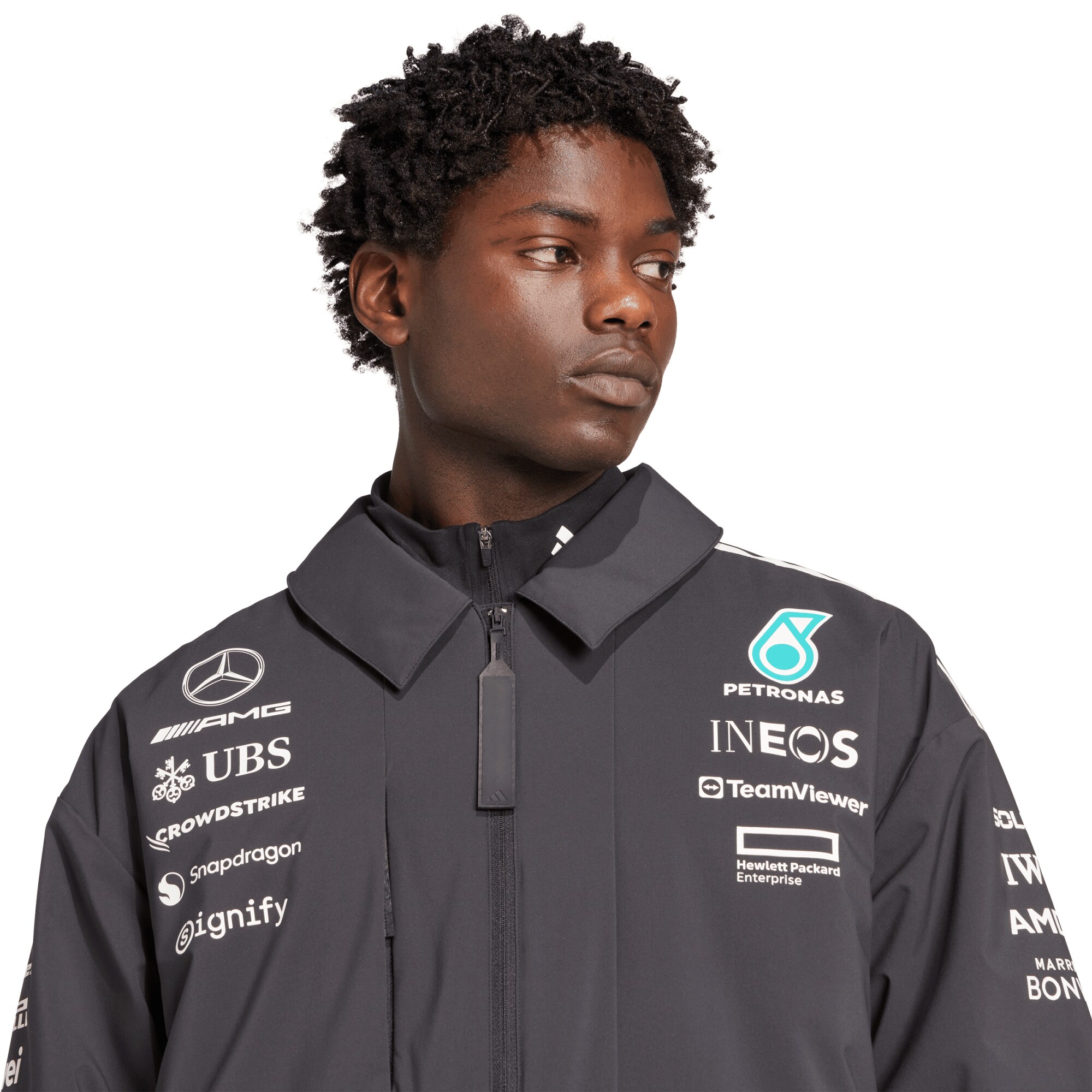 Mercedes AMG Petronas adidas F1 2025 Team Jacket - Black