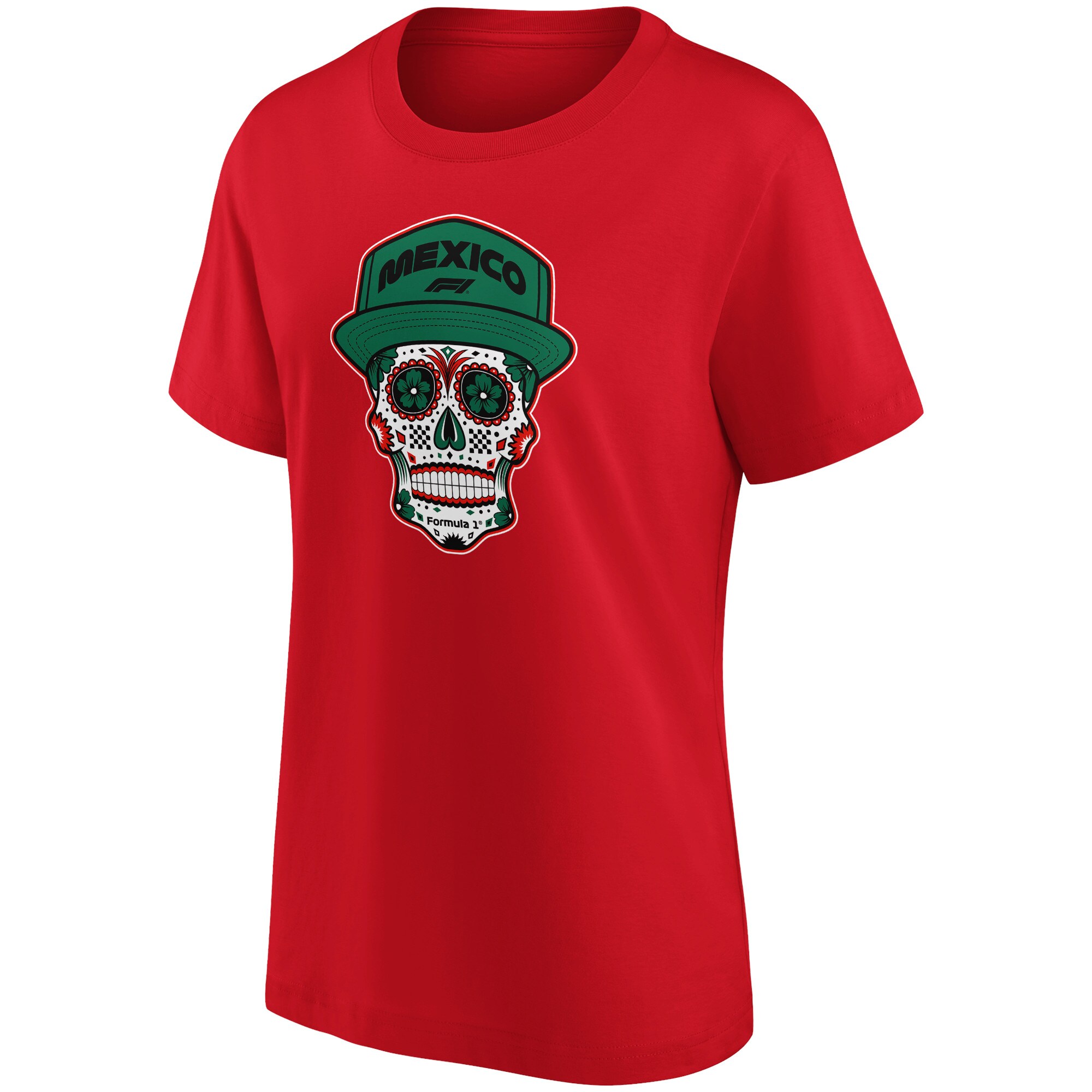 Formula 1 Mexico Skull Graphic T-Shirt - Red - Womens