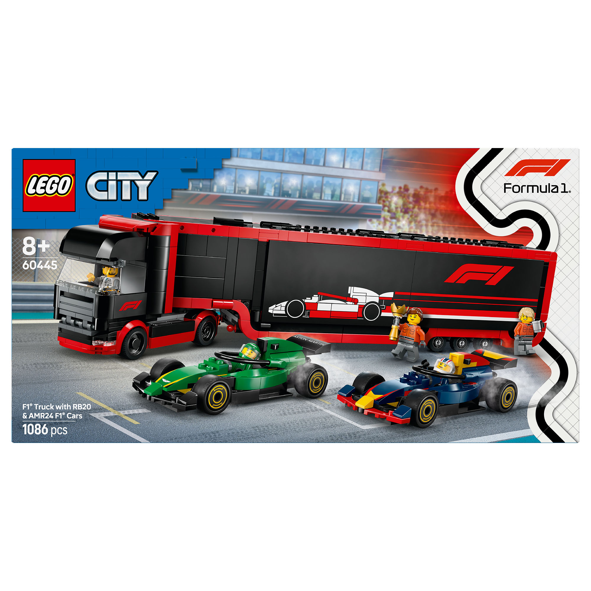 F1® LEGO® Truck with RB20 & AMR24 F1® Cars