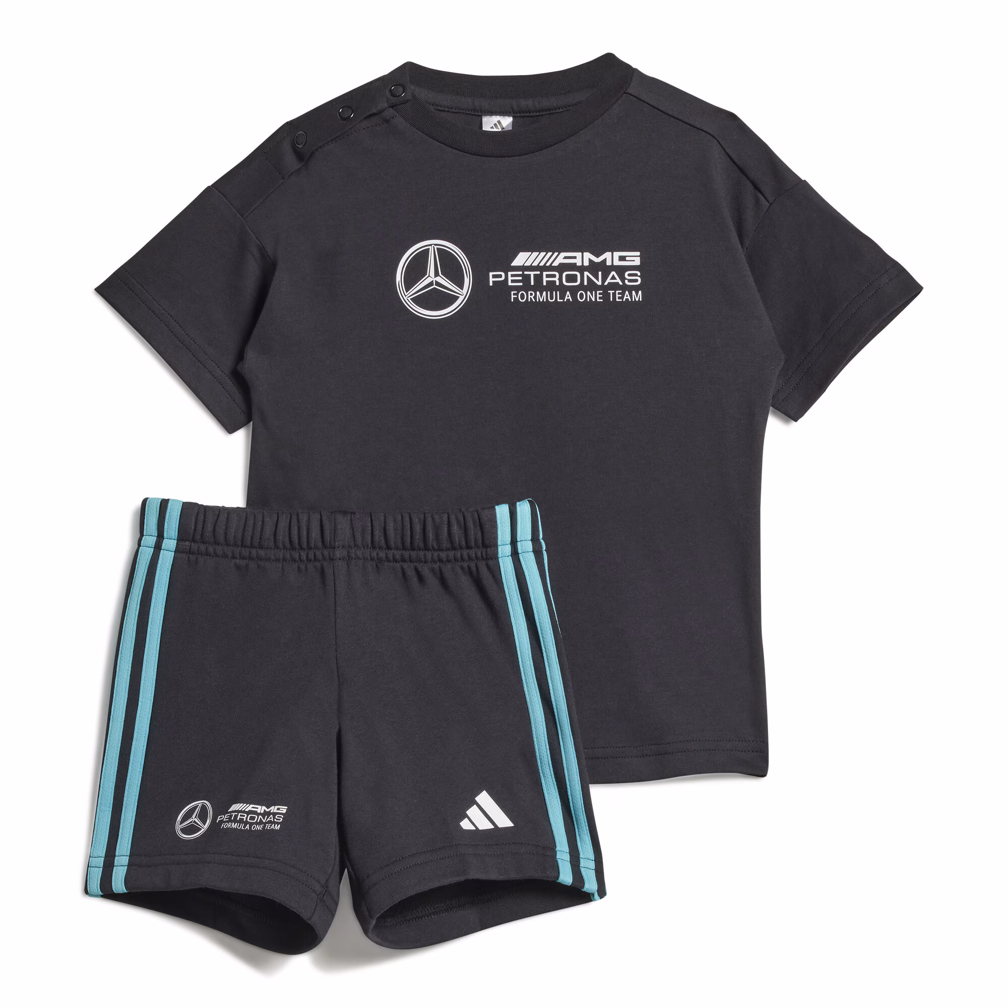 Mercedes AMG Petronas adidas F1 Short & T-Shirt Set- Black - Infant