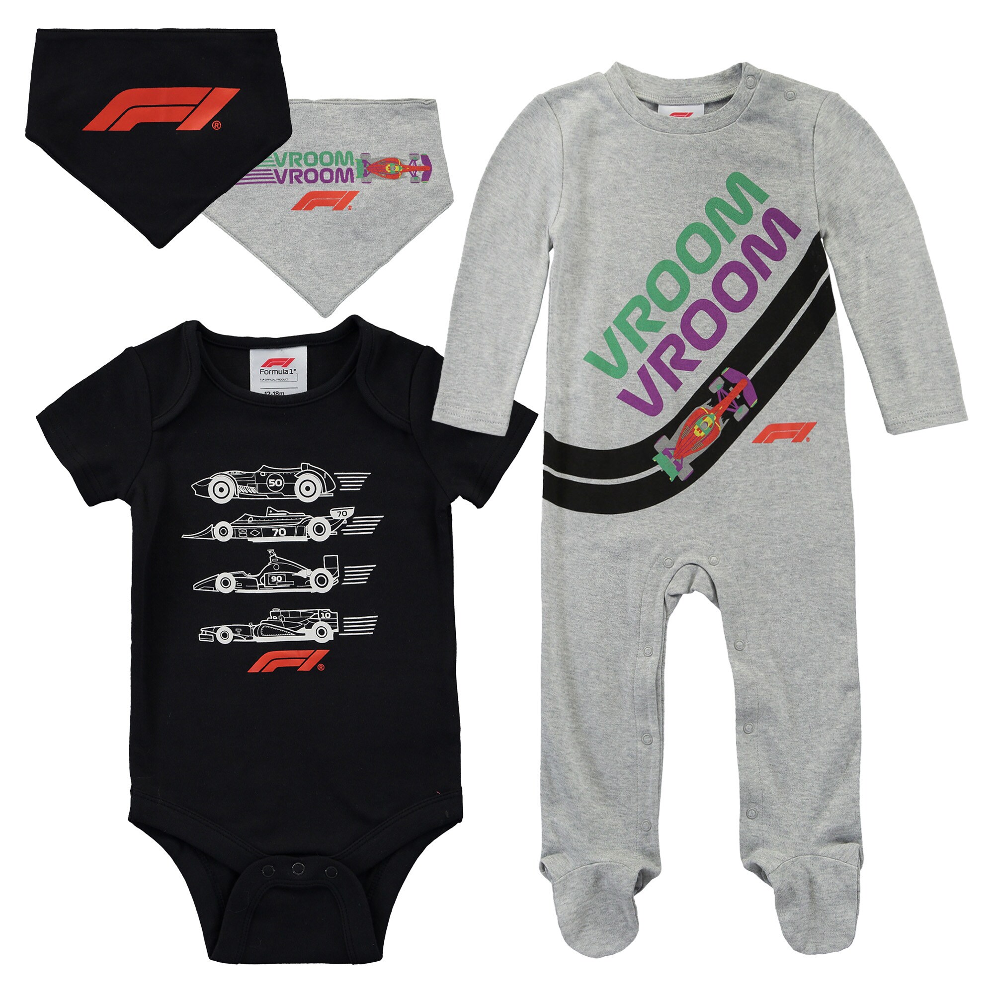 Formula 1 4 Piece Gift Set - Baby - Grey/Black