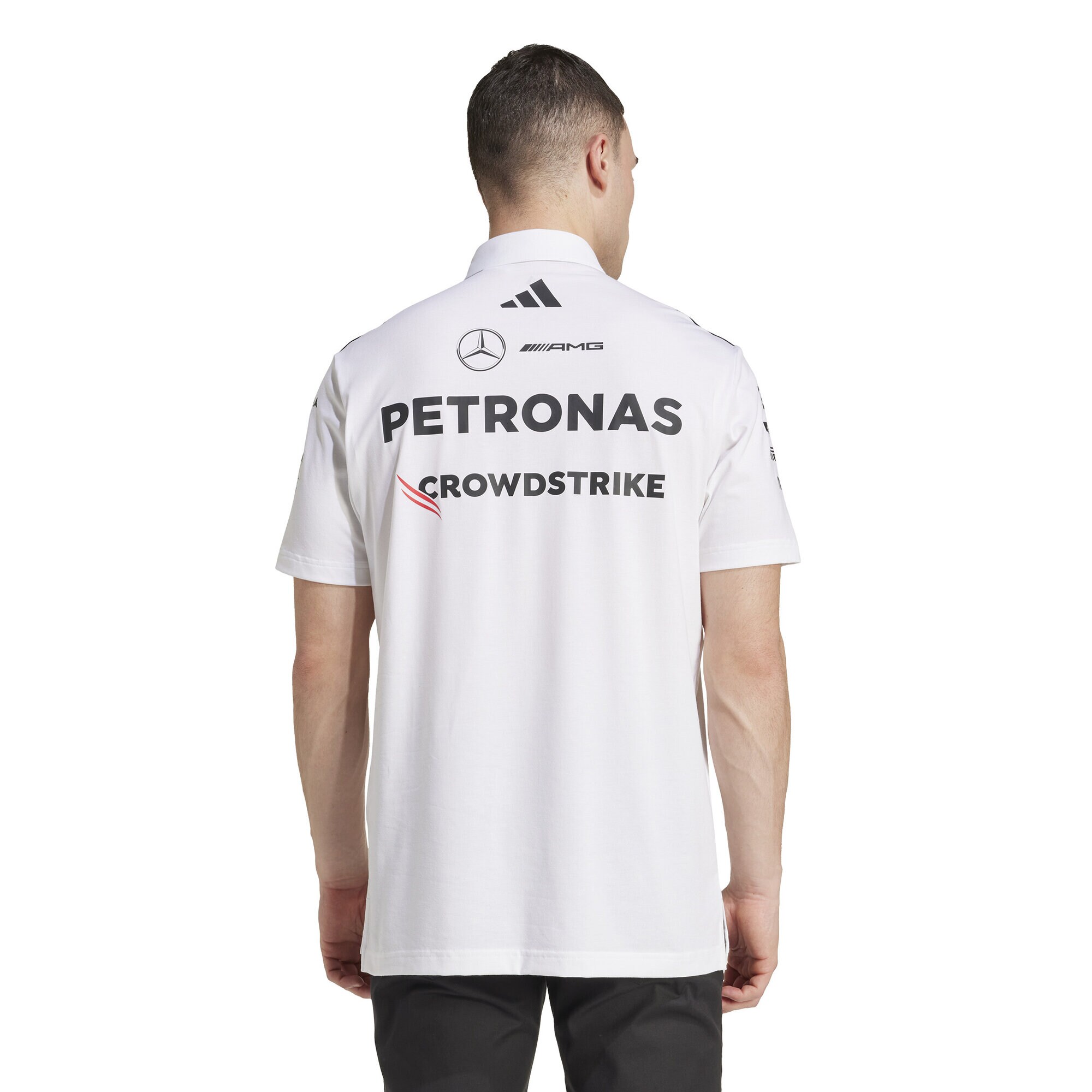Mercedes AMG Petronas adidas F1 2025 Team Polo - White