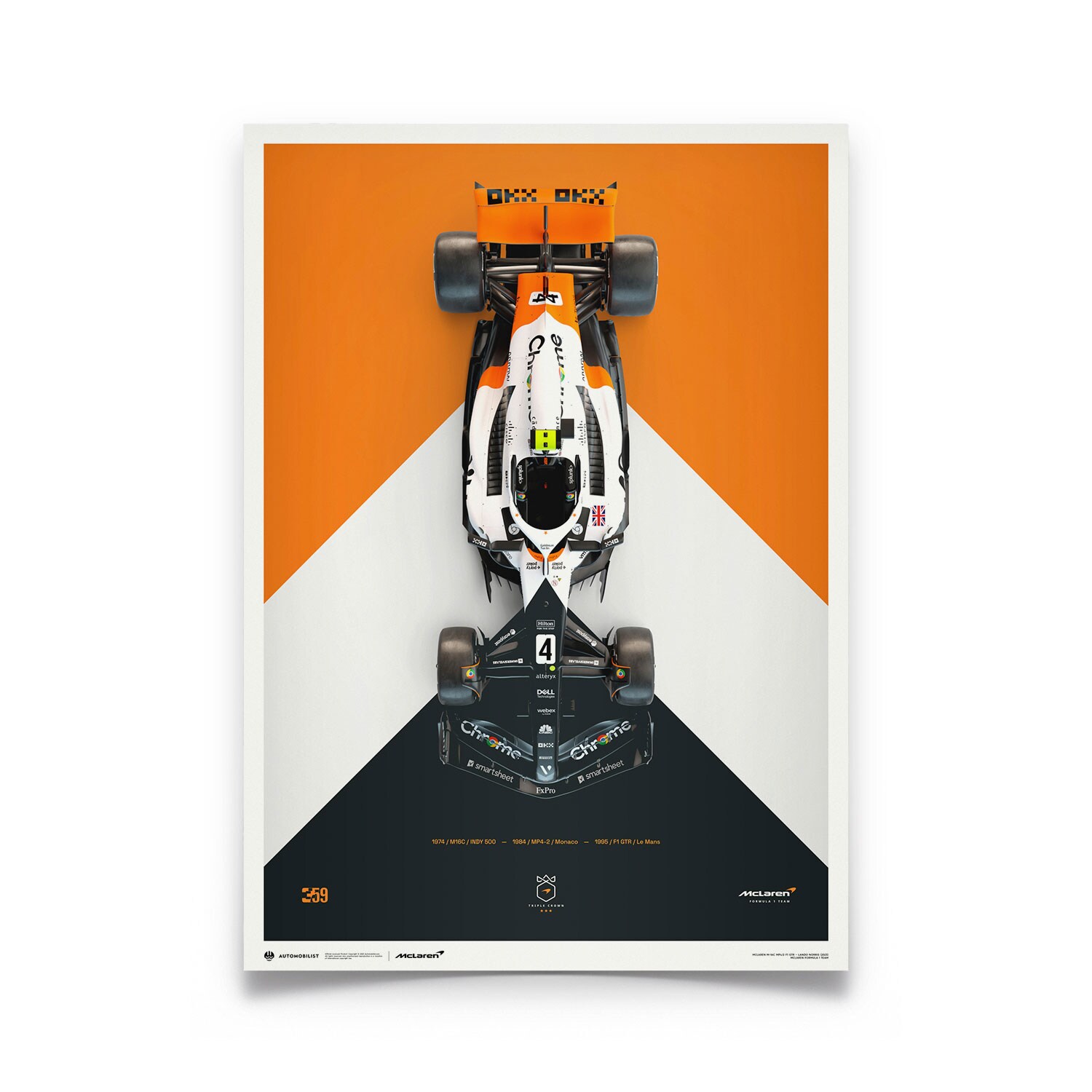 McLaren Formula 1 Team - Lando Norris - The Triple Crown Livery - 60th Anniversary - 2023 Poster