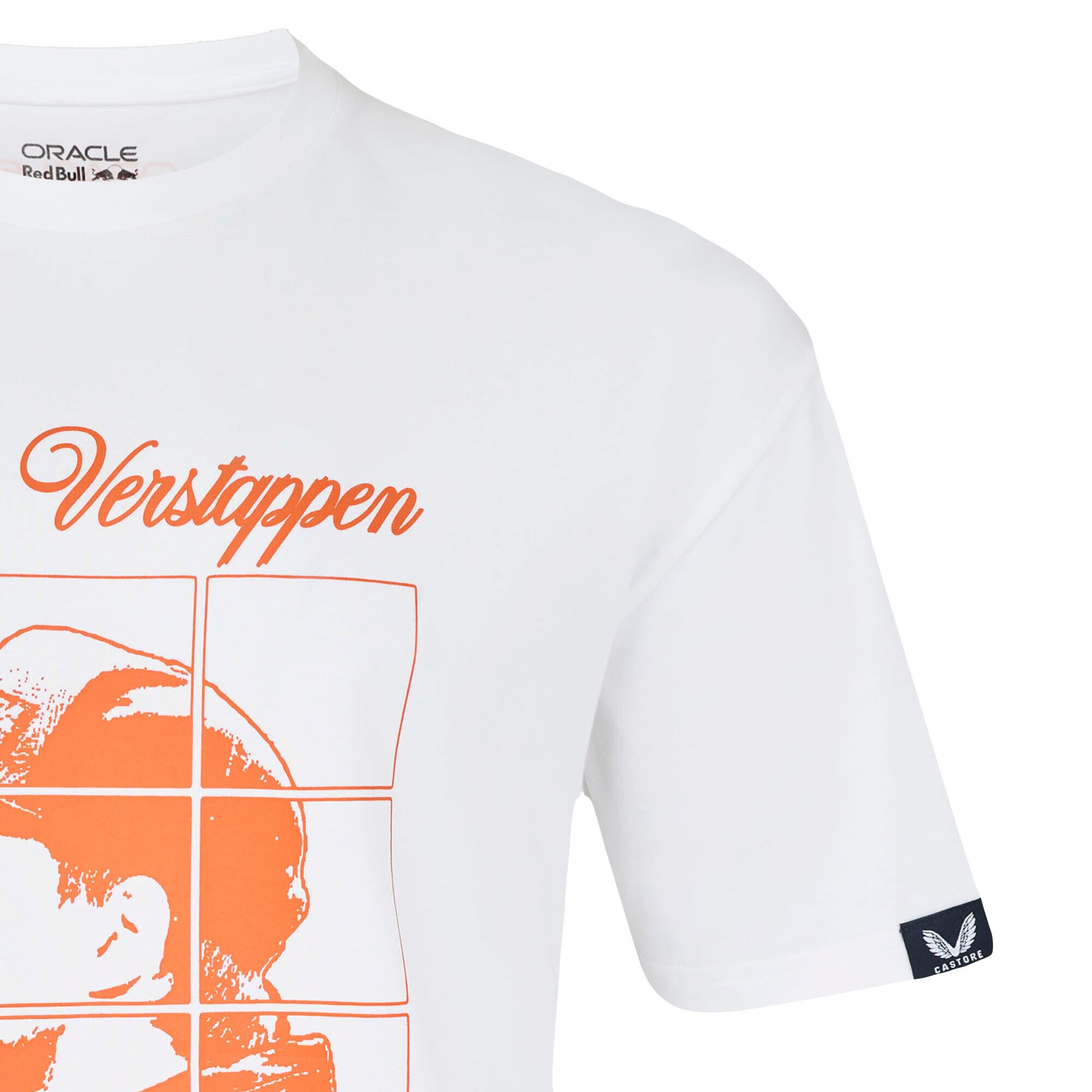 Red Bull Racing Max Verstappen Puzzle Driver T-Shirt - White - Unisex