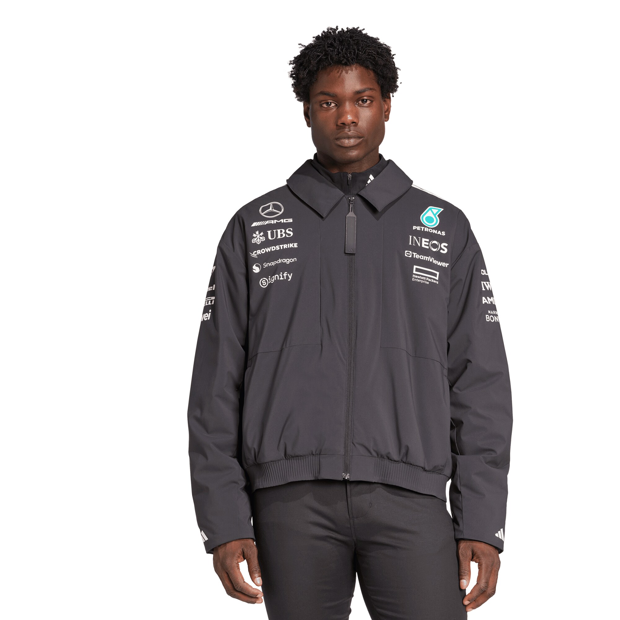 Mercedes AMG Petronas adidas F1 2025 Team Jacket - Black
