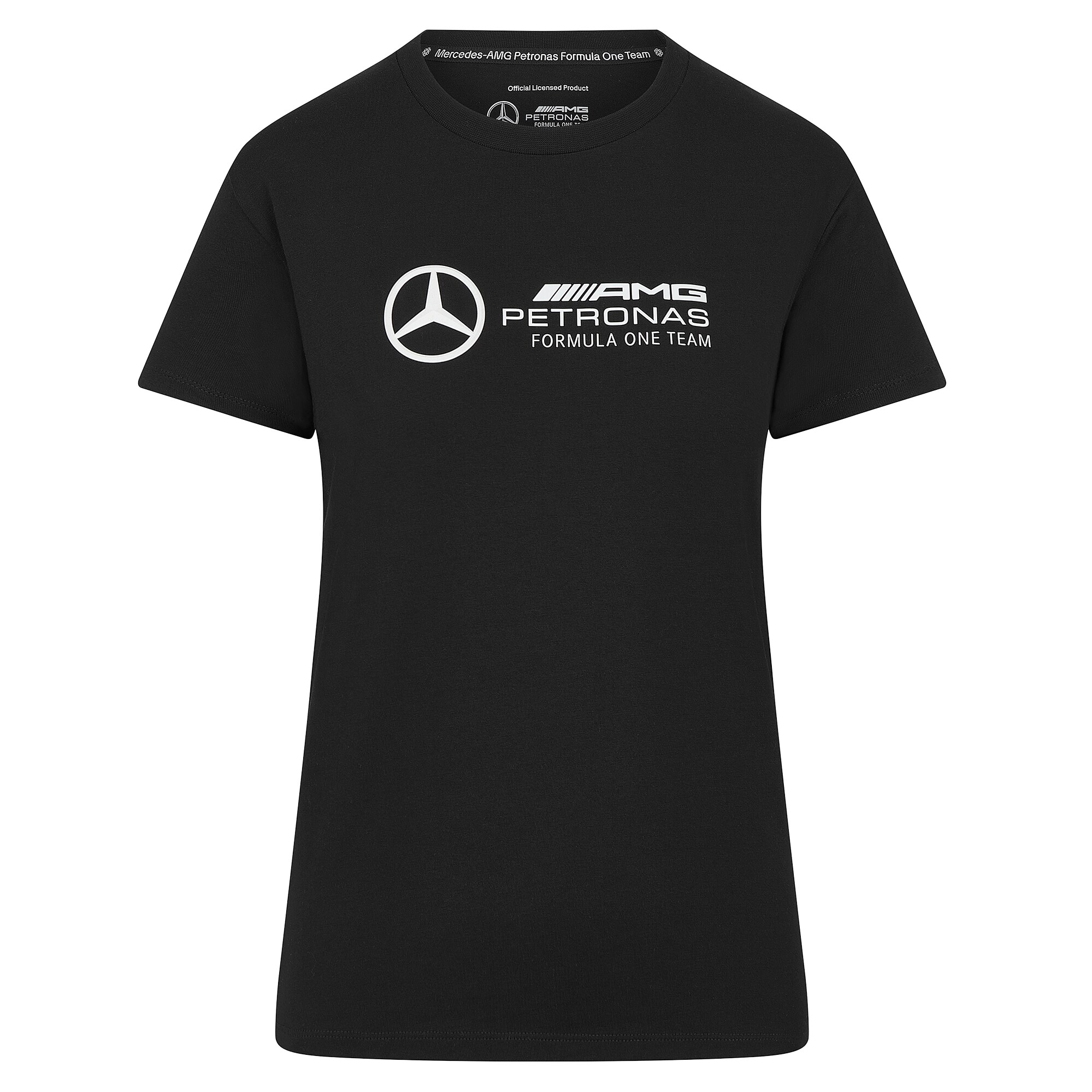 Mercedes AMG Petronas F1 Large Logo T-Shirt - Black - Womens