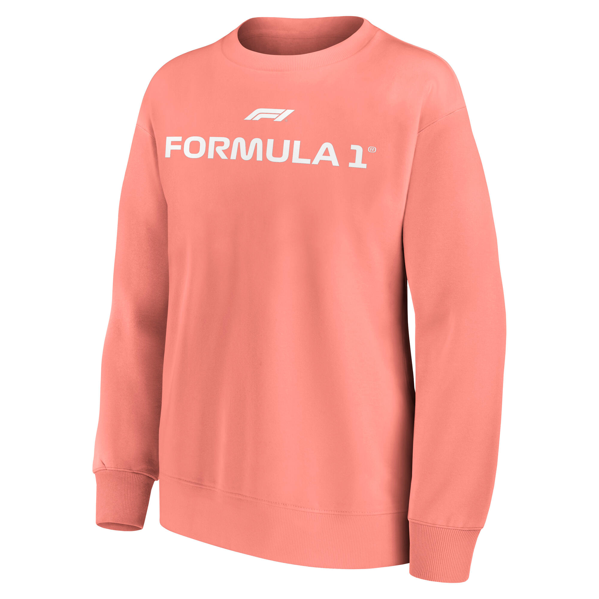 Formula 1 Wordmark Logo Oversized Crew Sweatshirt - Coral Haze - Womens