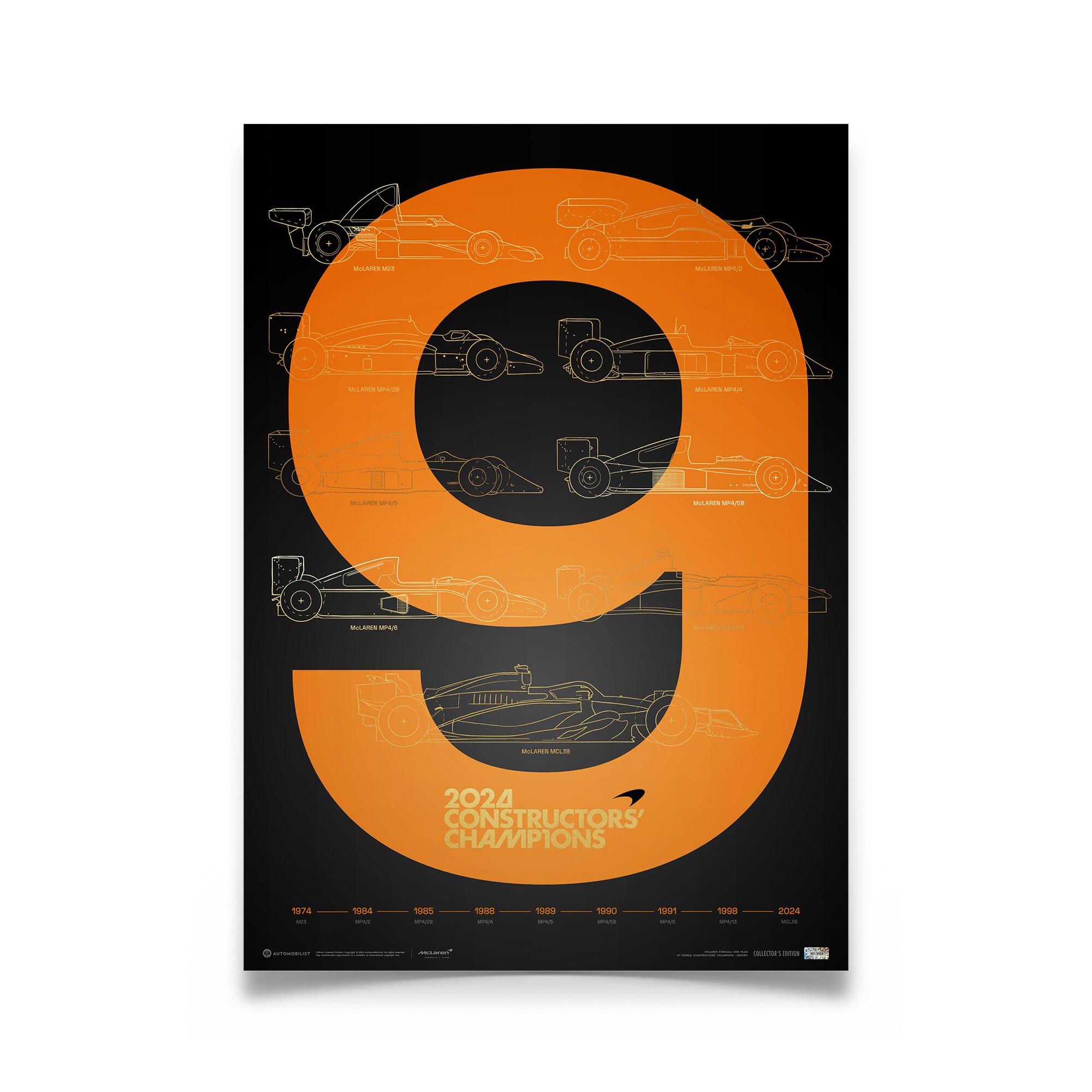McLaren 9th World Constructors' Champions Title - 2024 Poster