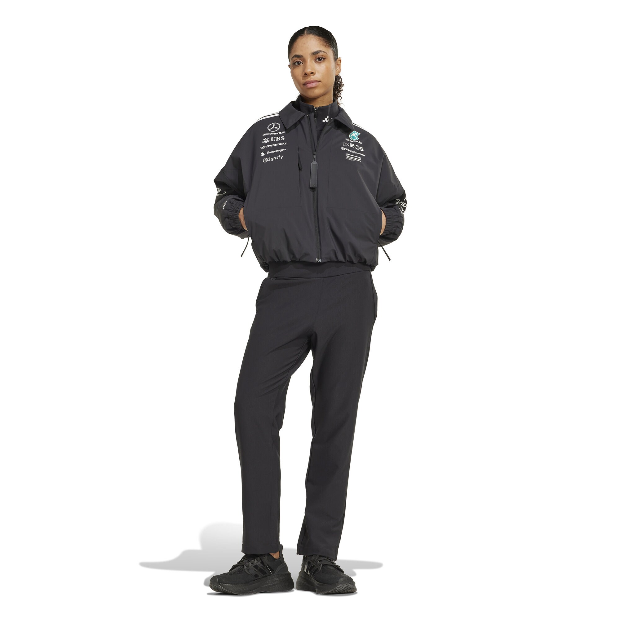 Mercedes AMG Petronas adidas F1 Team Crop Jacket - Black - Womens