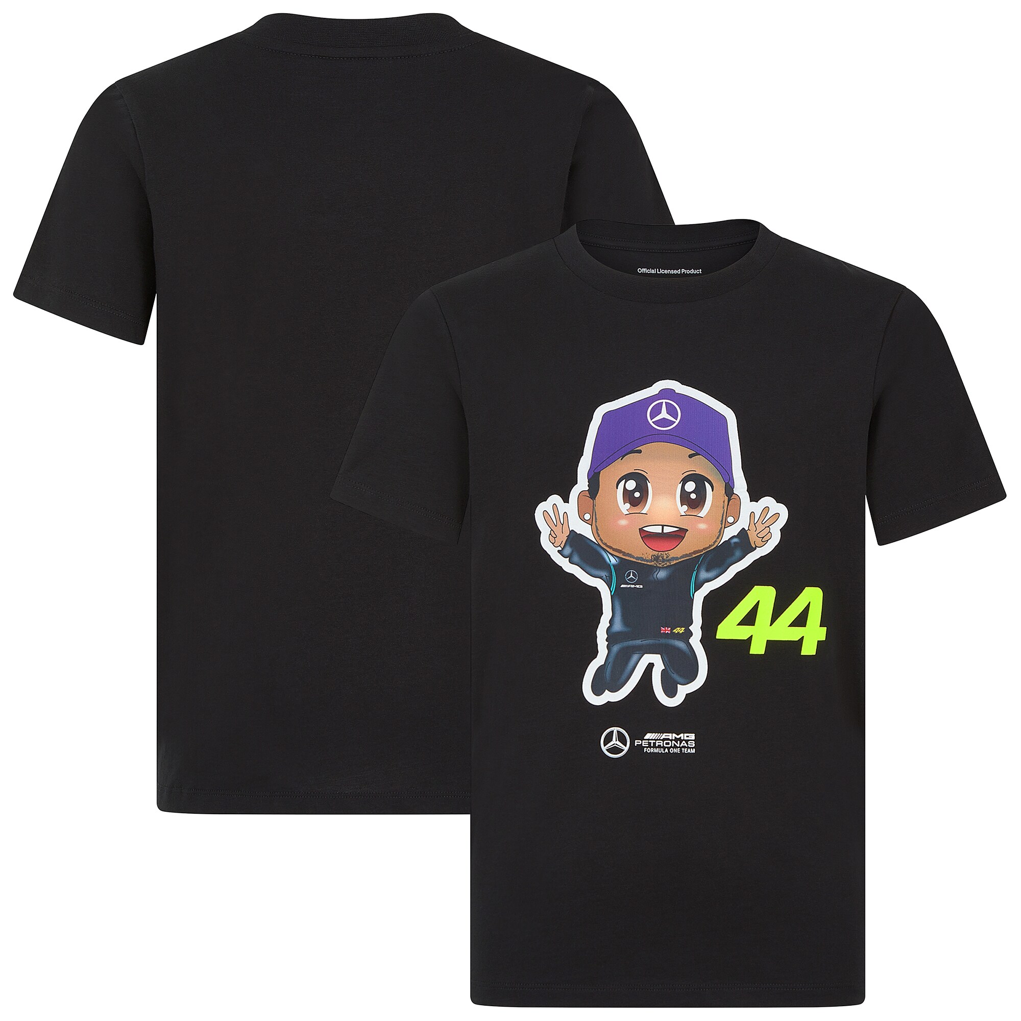 Mercedes AMG Petronas F1 Lewis Hamilton 44 Caricature T-Shirt - Kids