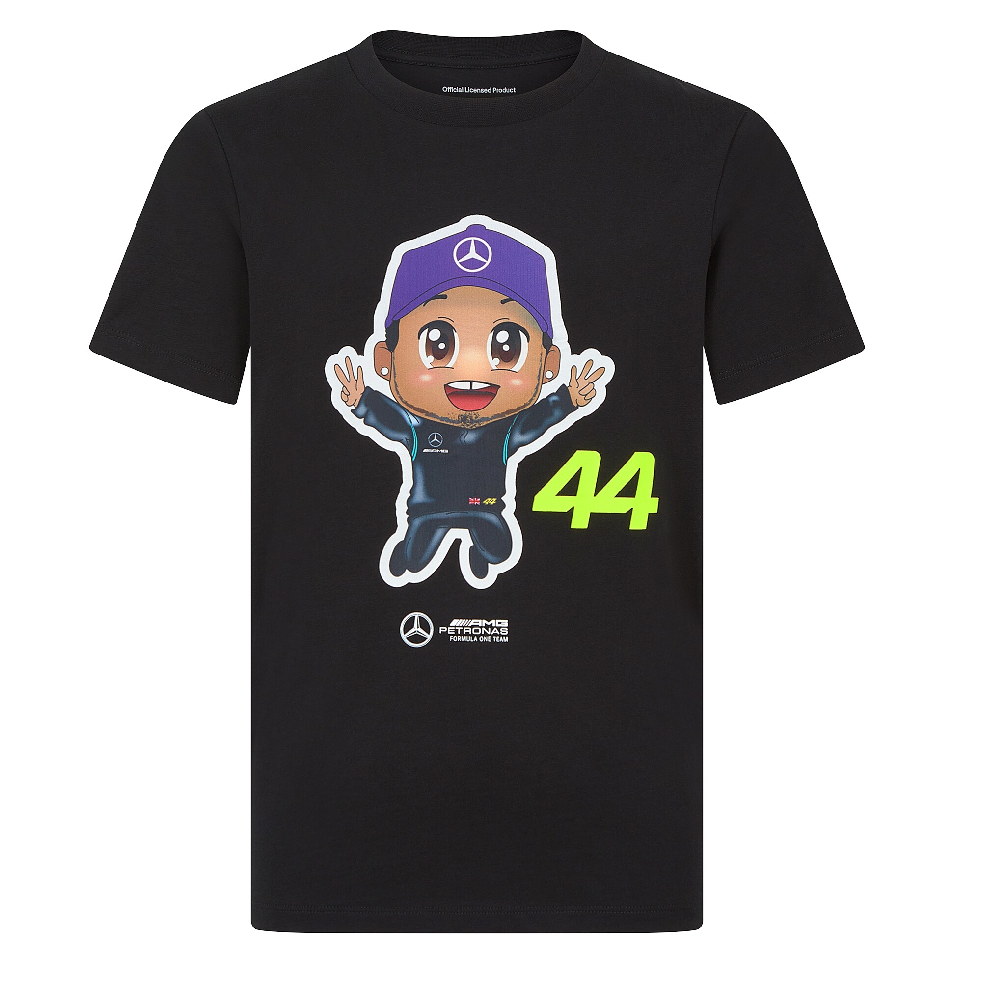 Mercedes AMG Petronas F1 Lewis Hamilton 44 Caricature T-Shirt - Kids