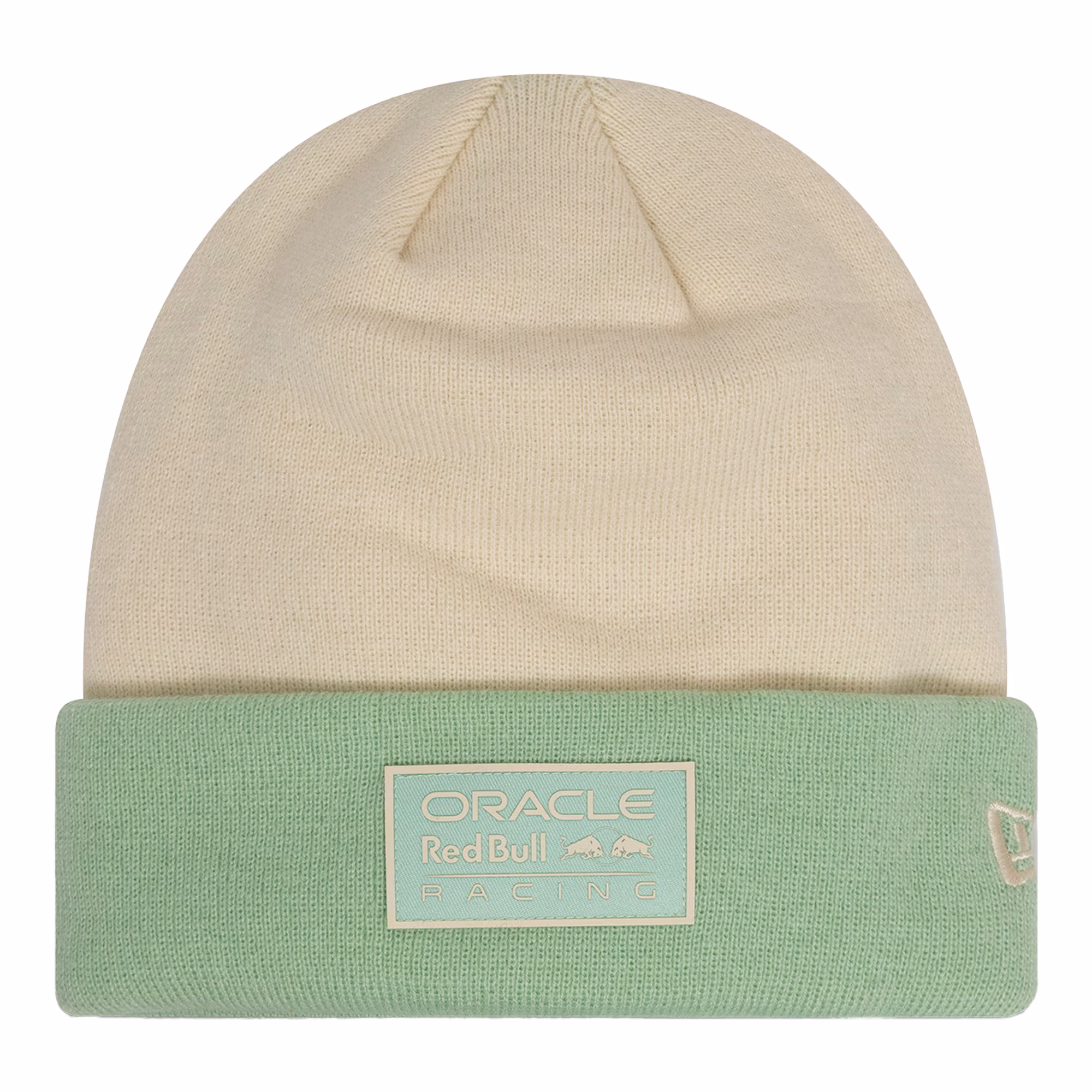 Red Bull Racing New Era Contrast Cuff Beanie - Light Cream/Green