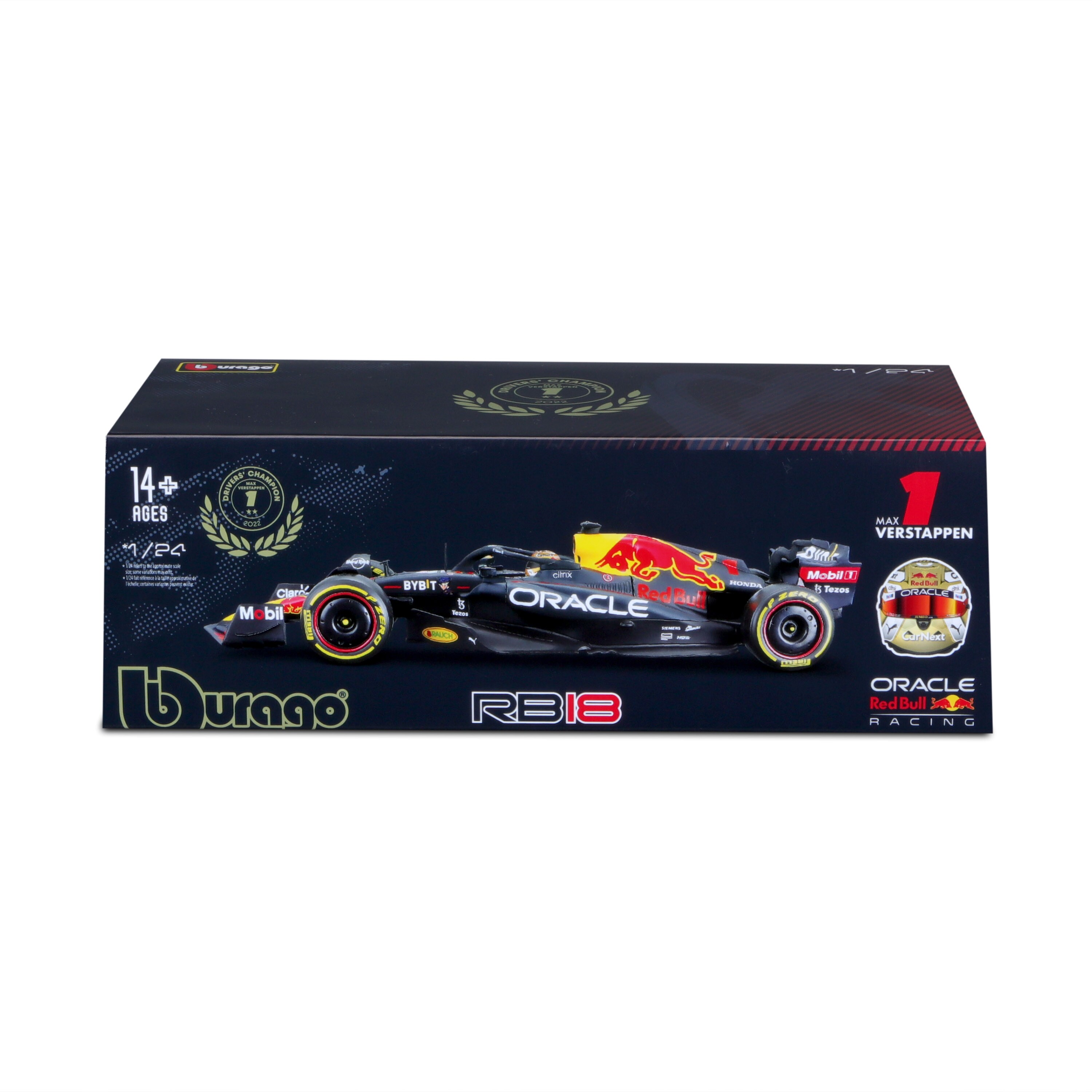 Oracle Red Bull Racing RB18 Abu Dhabi Max Verstappen 2022 World Championship Car 1:24 Model