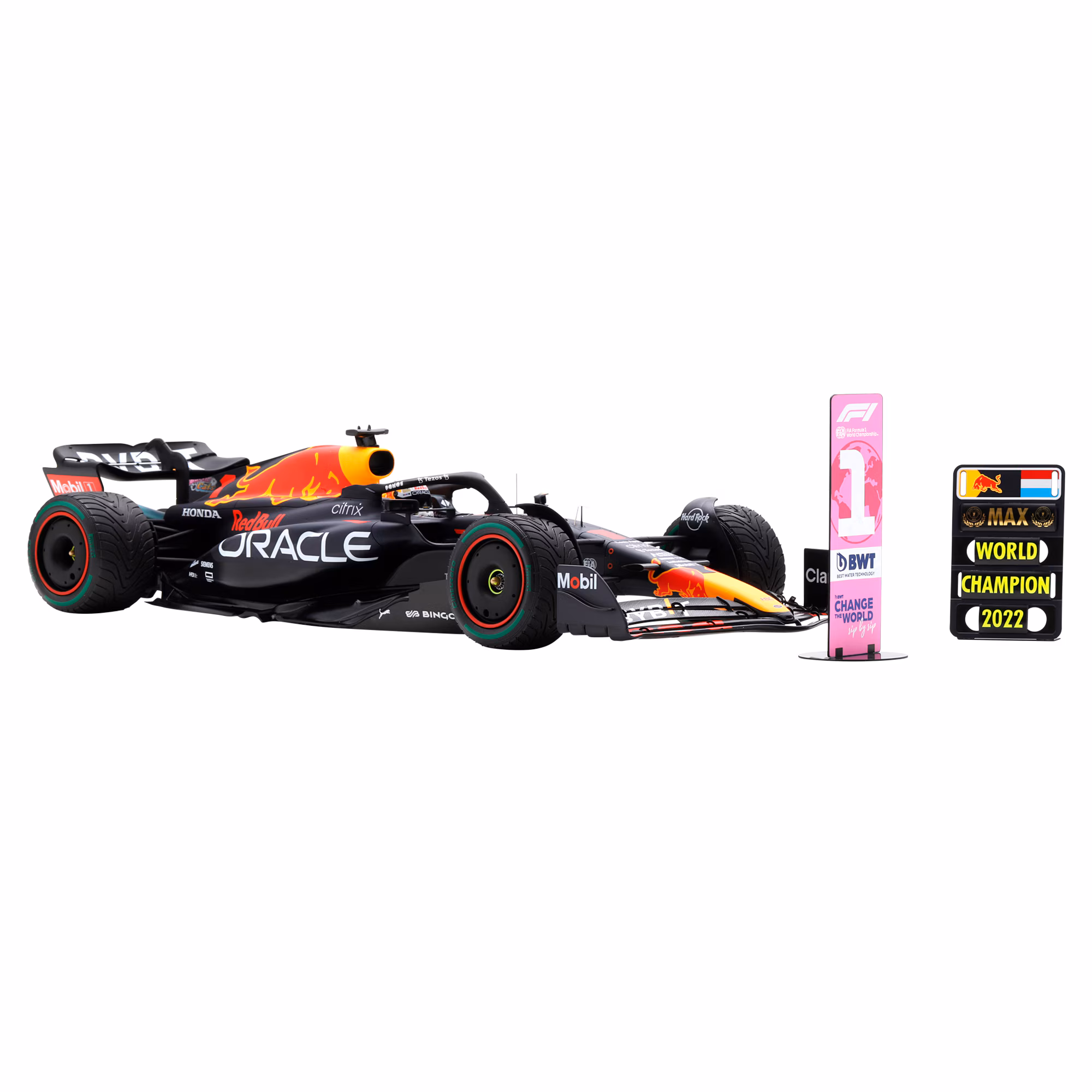 Red Bull Racing RB18 No.1 Winner Japanese GP 2022 - Max Verstappen World Champion - 1:12 Model with Board