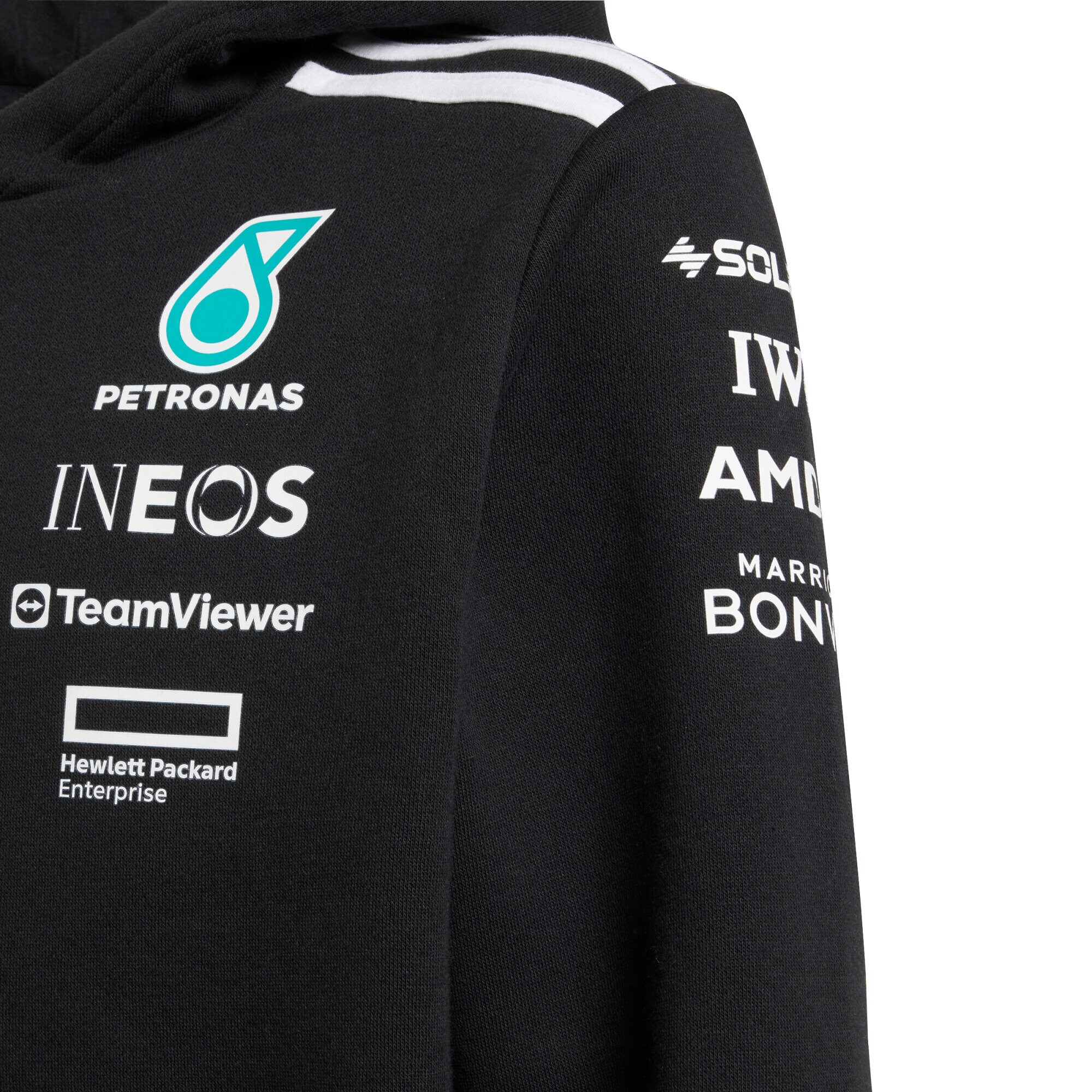 Mercedes AMG Petronas adidas F1 2025 Team Hoodie - Black - Kids