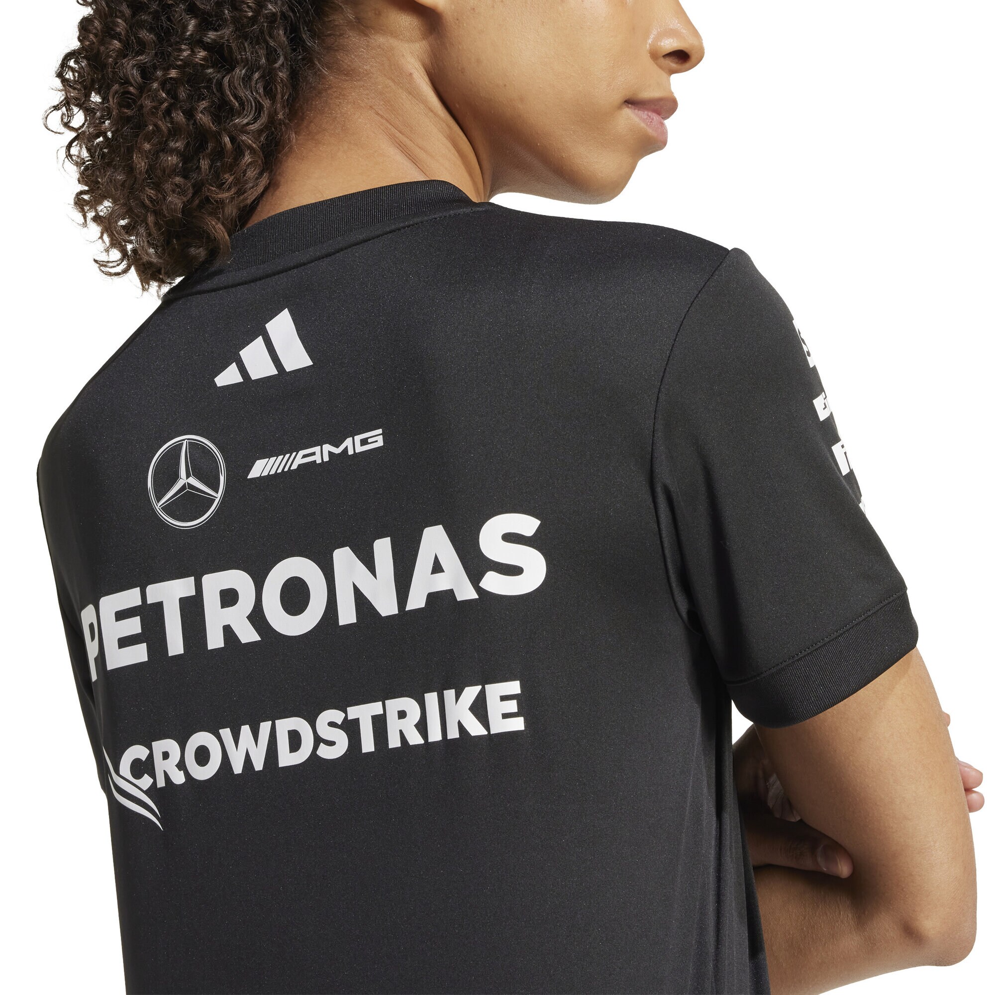 Mercedes AMG Petronas adidas F1 2025 Team Driver T-Shirt - Black - Womens