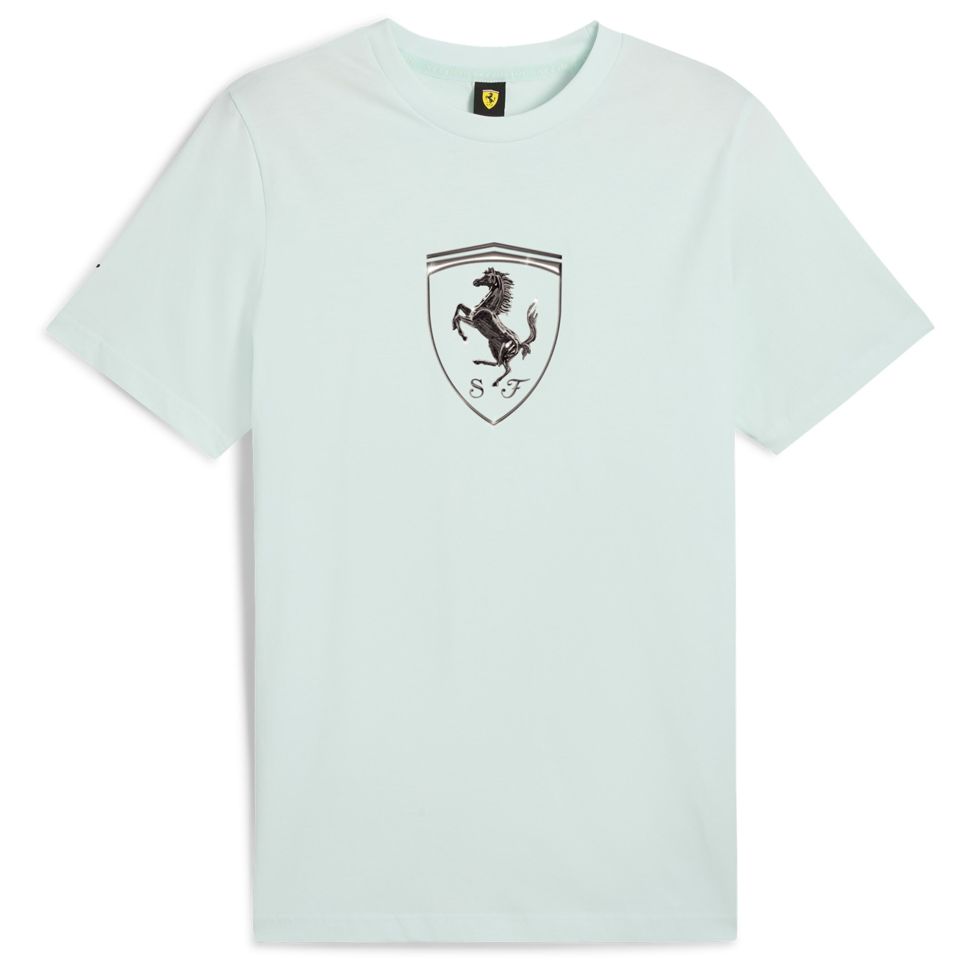 Scuderia Ferrari Race Chrome Large Shield T-Shirt by Puma - Blue